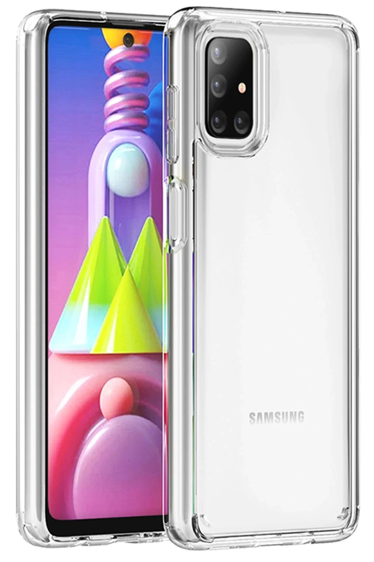 Newface Samsung Galaxy M51 Kılıf Lüx Şeffaf Silikon