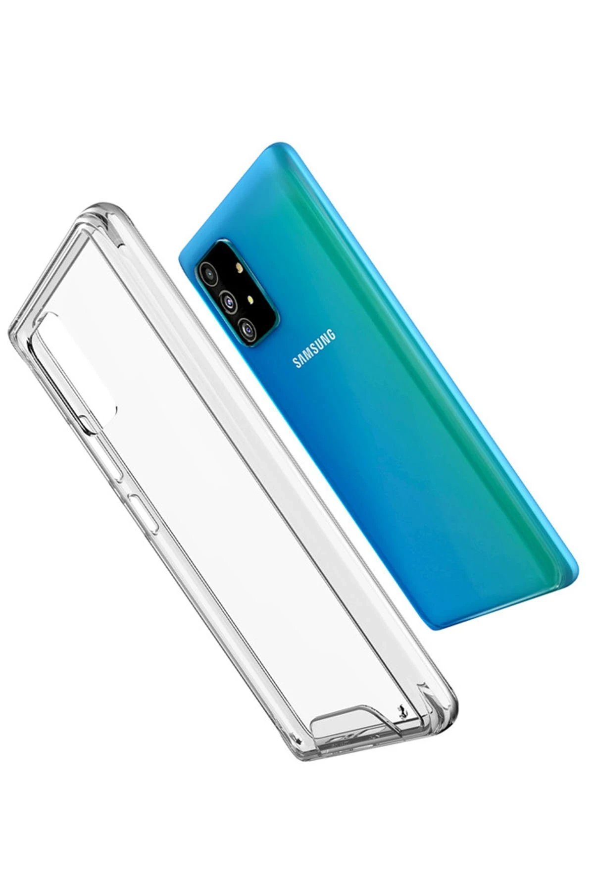 Newface Samsung Galaxy A91 / S10 Lite Kılıf Lüx Şeffaf Silikon