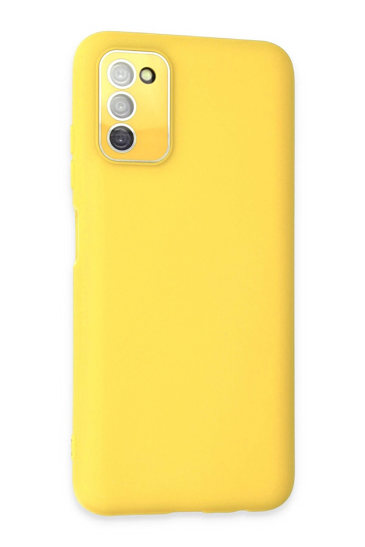 Newface Samsung Galaxy A03S Kılıf Lansman Glass Kapak - Sarı