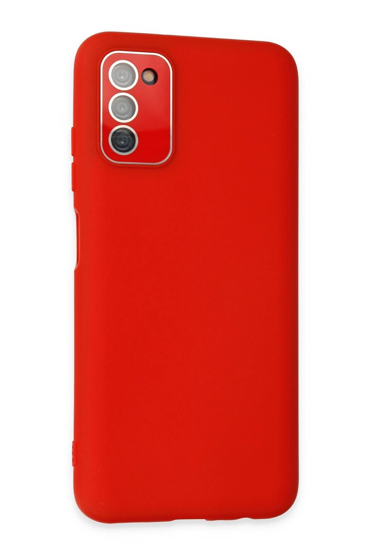 Newface Samsung Galaxy A03S Kılıf Lansman Glass Kapak - Kırmızı