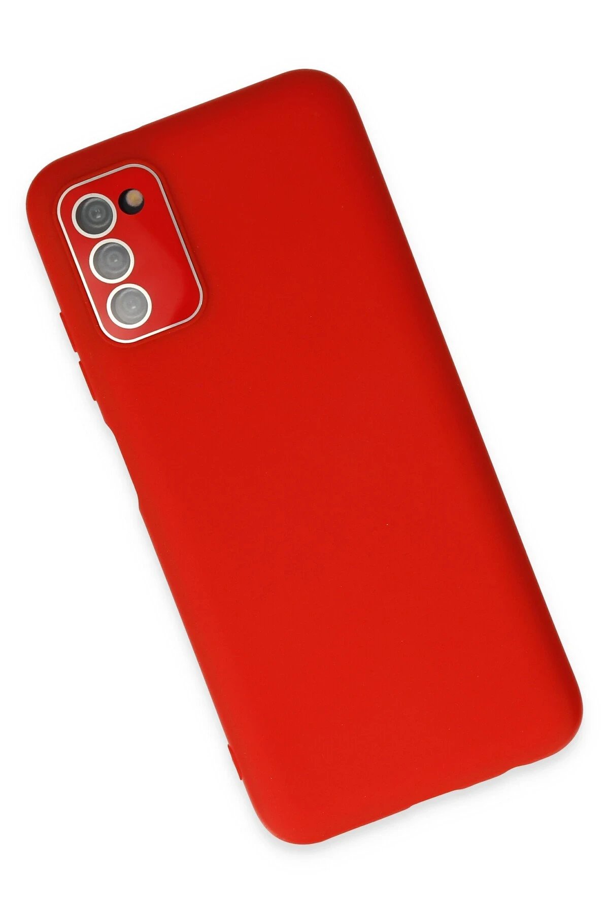 Newface Samsung Galaxy A03S Kılıf Lansman Glass Kapak - Kırmızı