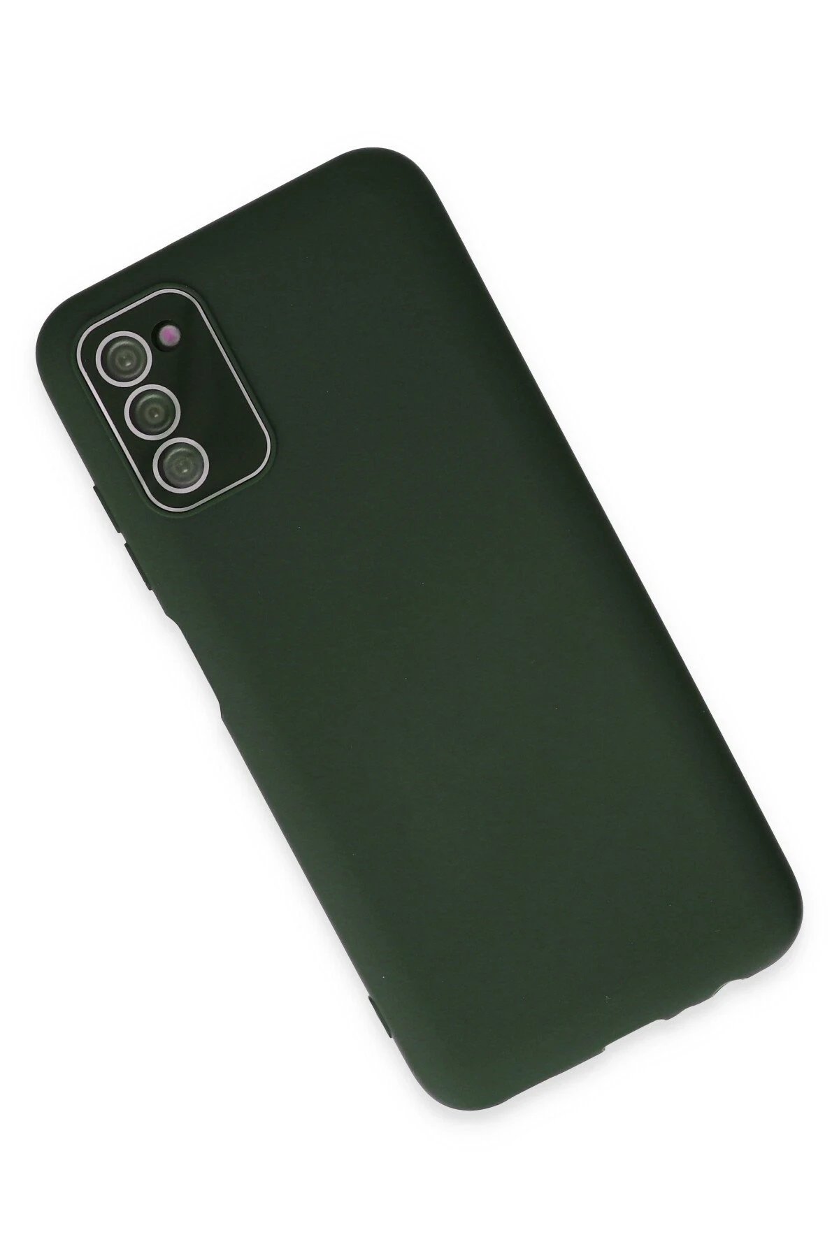 Newface Samsung Galaxy A03S Kılıf Lansman Glass Kapak - Koyu Yeşil