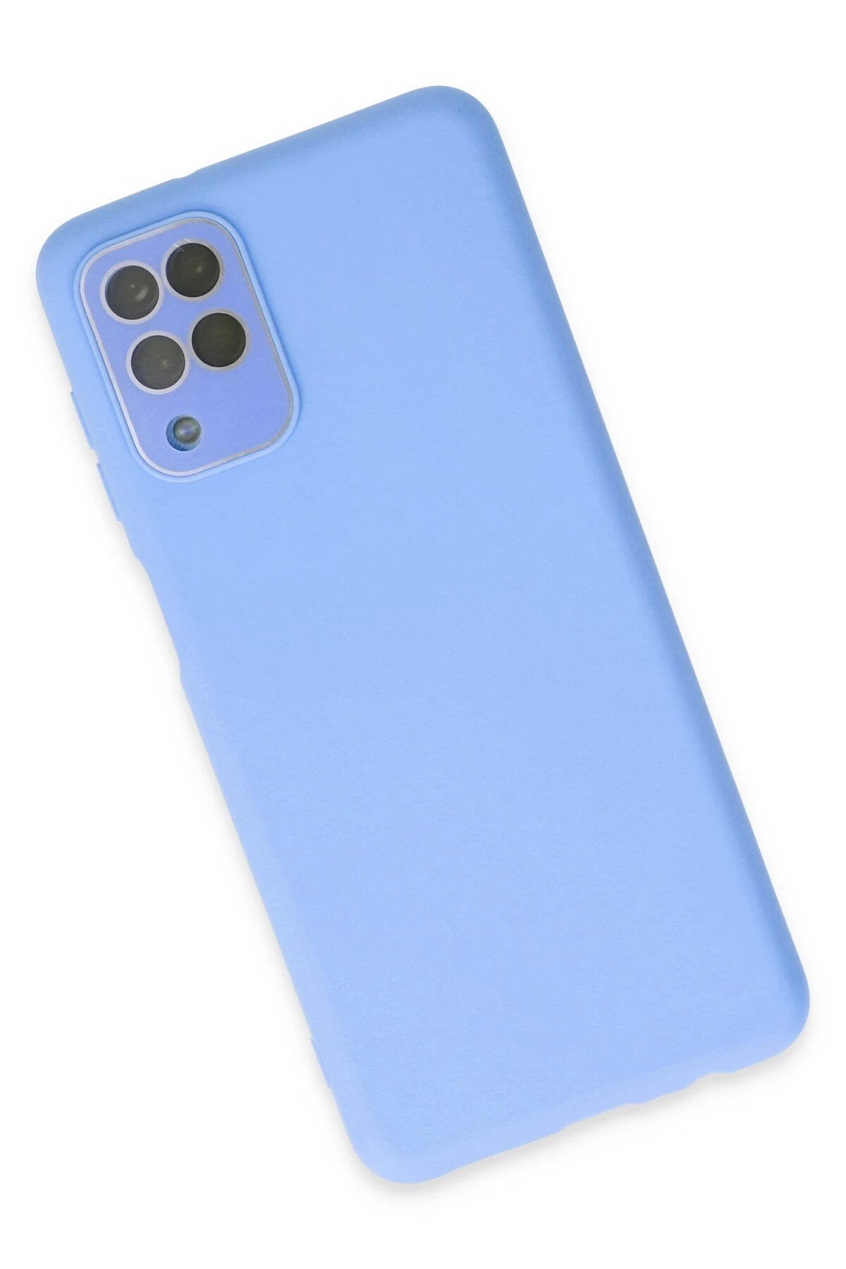 Newface Samsung Galaxy A22 Kılıf Lansman Glass Kapak - Mavi