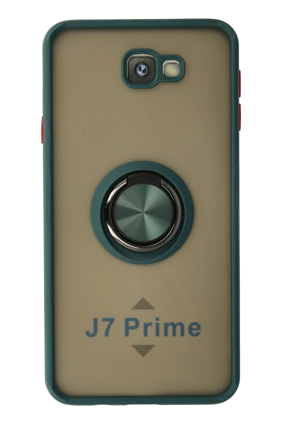 Newface Samsung Galaxy J7 Prime Kılıf Montreal Yüzüklü Silikon Kapak - Yeşil