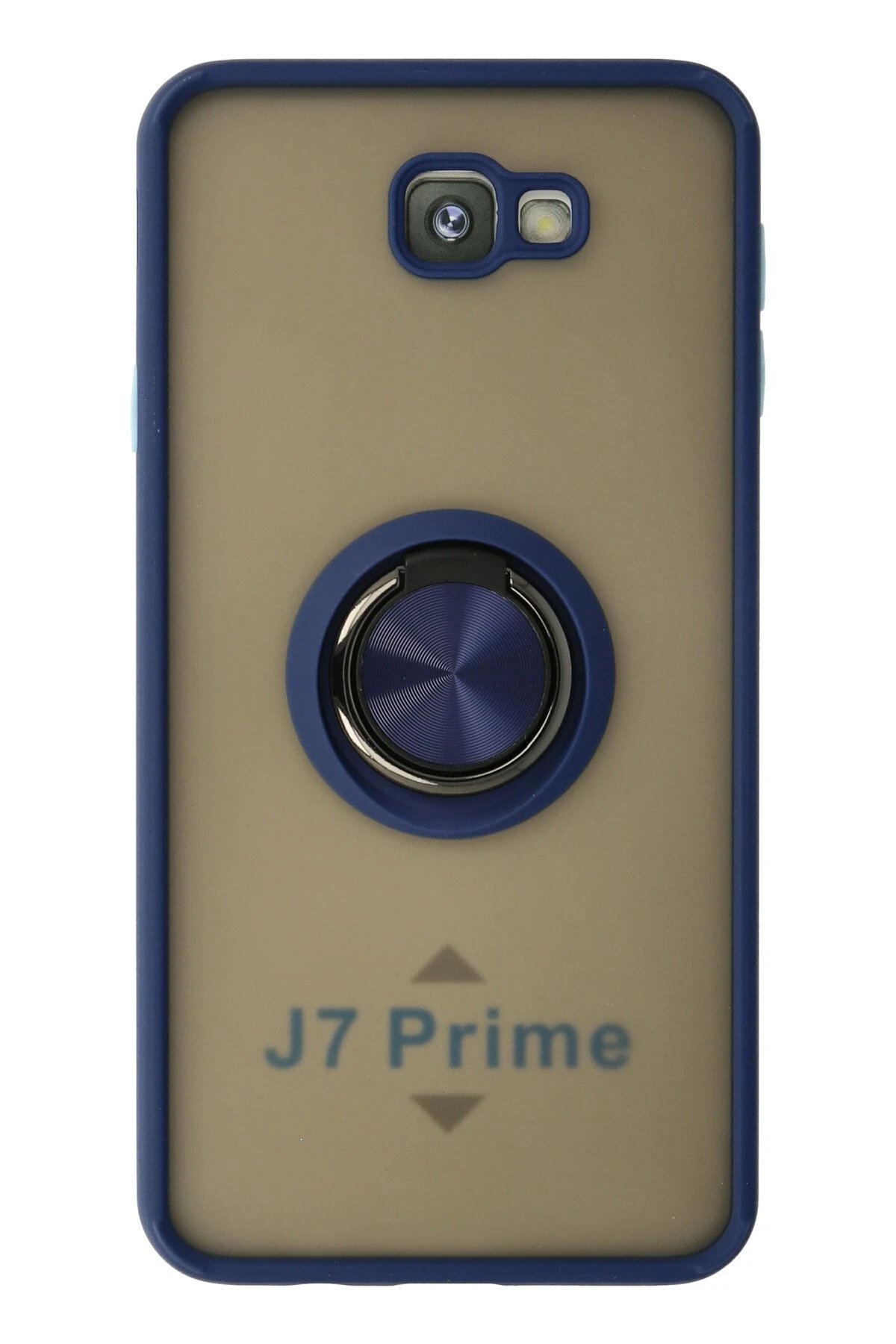 Newface Samsung Galaxy J7 Prime Kılıf Montreal Yüzüklü Silikon Kapak - Lacivert