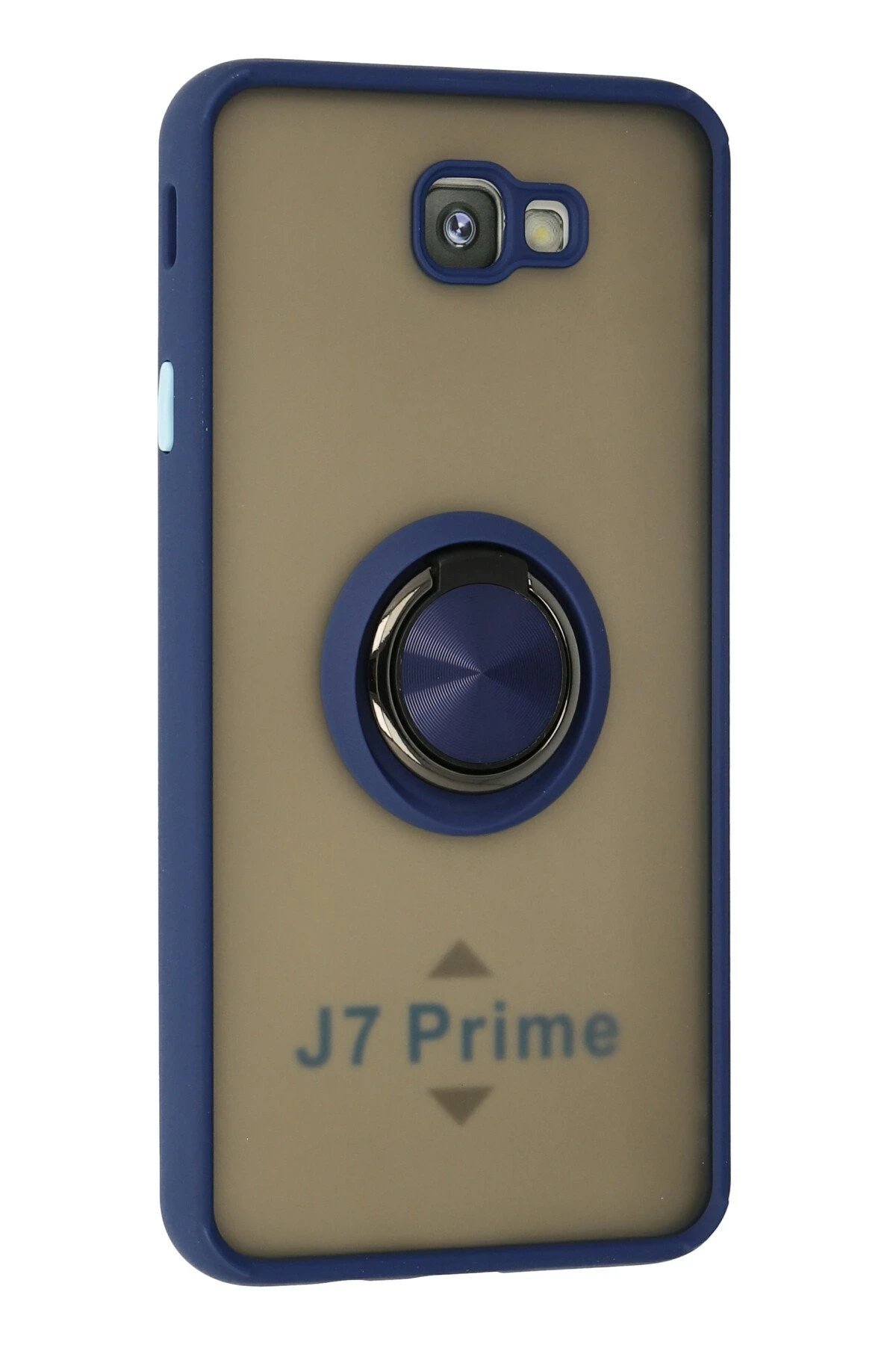 Newface Samsung Galaxy J7 Prime Kılıf Montreal Yüzüklü Silikon Kapak - Lacivert