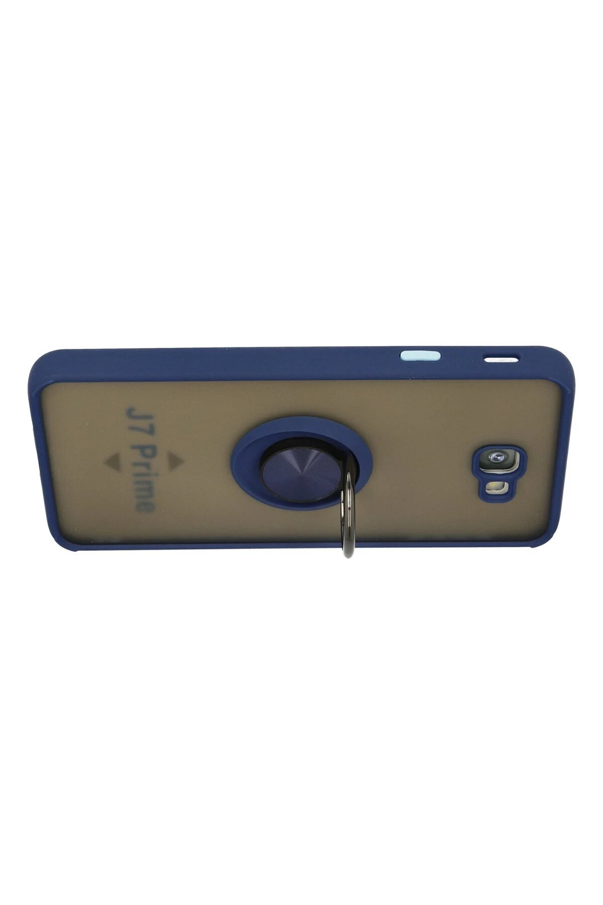 Newface Samsung Galaxy J7 Prime Kılıf Montreal Yüzüklü Silikon Kapak - Lacivert