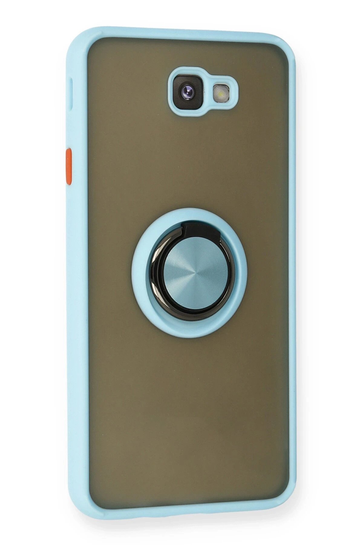 Newface Samsung Galaxy J7 Prime Kılıf Montreal Yüzüklü Silikon Kapak - Buz Mavi