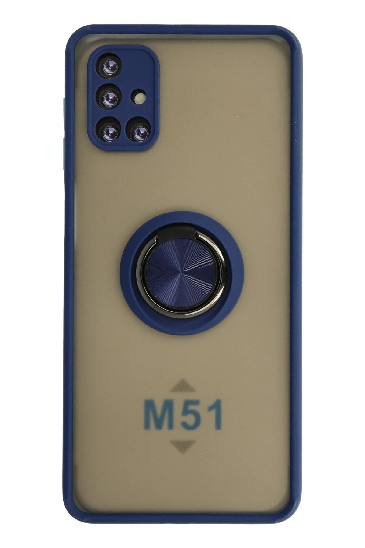 Newface Samsung Galaxy M51 Kılıf Montreal Yüzüklü Silikon Kapak - Lacivert