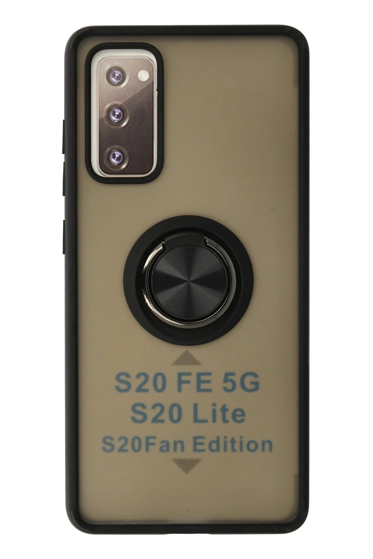 Newface Samsung Galaxy S20 FE Kılıf Montreal Yüzüklü Silikon Kapak - Siyah