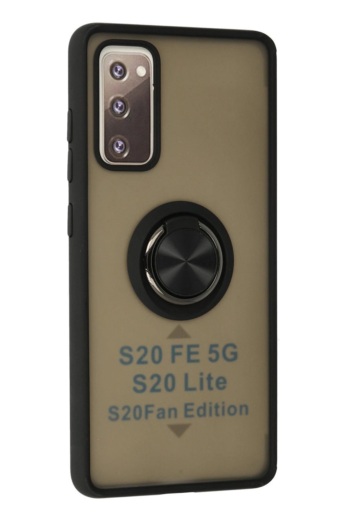 Newface Samsung Galaxy S20 FE Kılıf Montreal Yüzüklü Silikon Kapak - Siyah