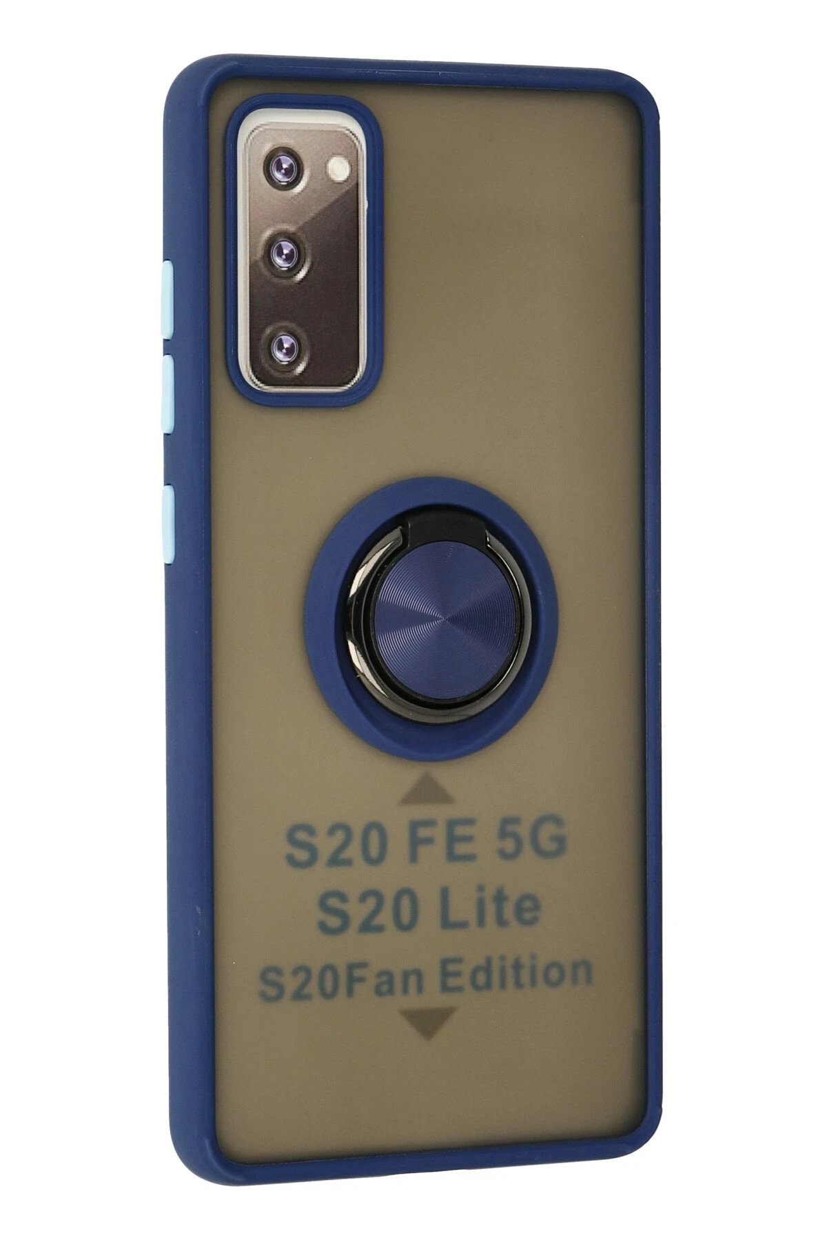 Newface Samsung Galaxy S20 FE Kılıf Montreal Yüzüklü Silikon Kapak - Lacivert