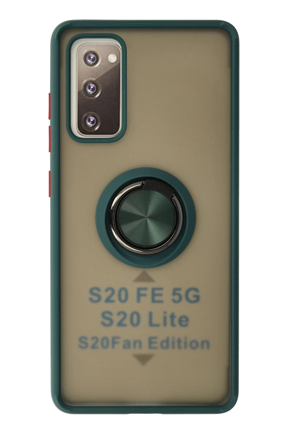 Newface Samsung Galaxy S20 FE Kılıf Montreal Yüzüklü Silikon Kapak - Yeşil