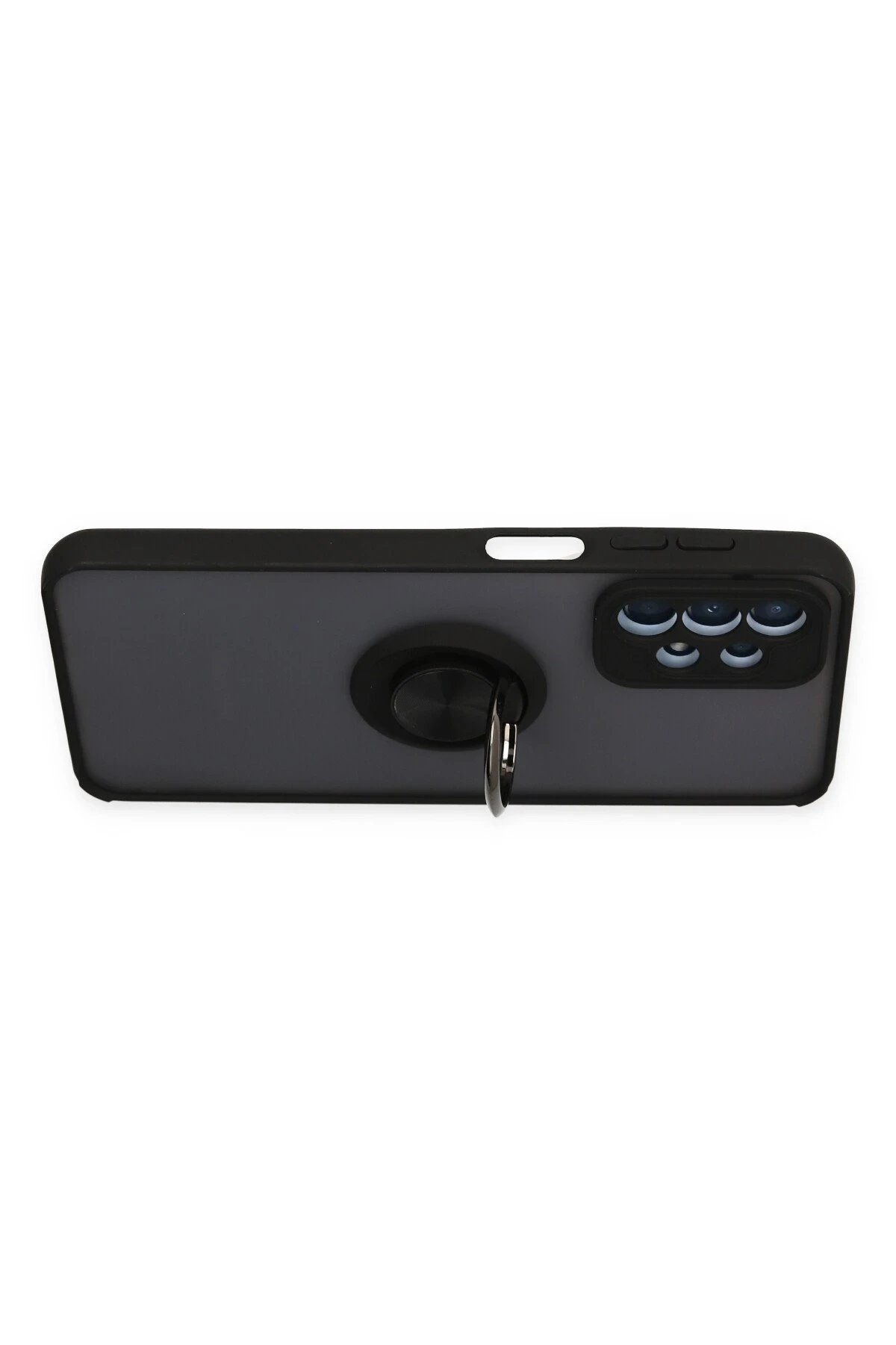 Newface Samsung Galaxy A23 4G Kılıf Montreal Yüzüklü Silikon Kapak - Siyah