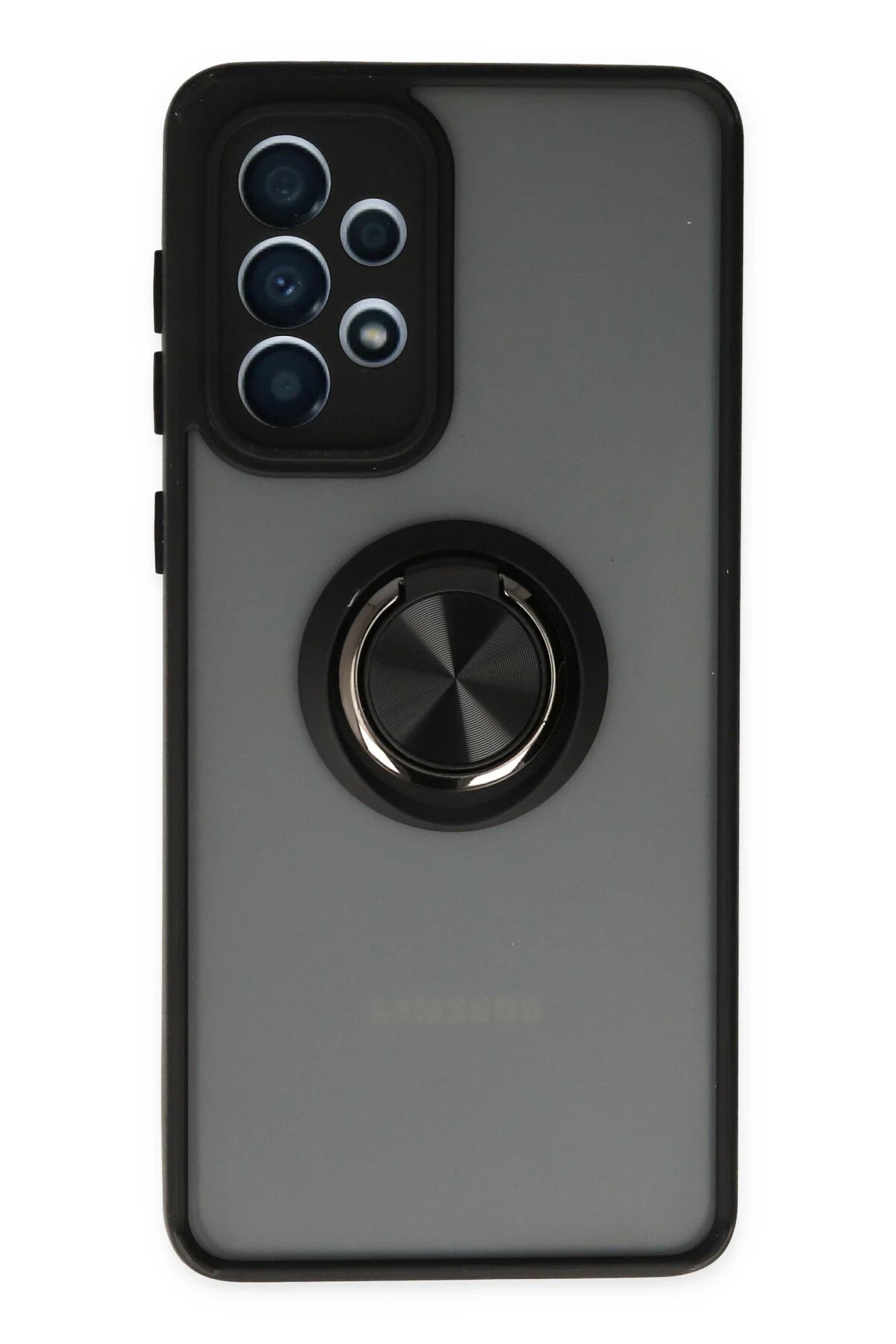 Newface Samsung Galaxy A33 5G Kılıf Montreal Yüzüklü Silikon Kapak - Siyah