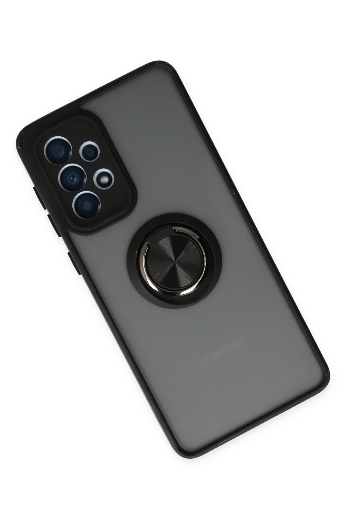 Newface Samsung Galaxy A33 5G Kılıf Montreal Yüzüklü Silikon Kapak - Siyah