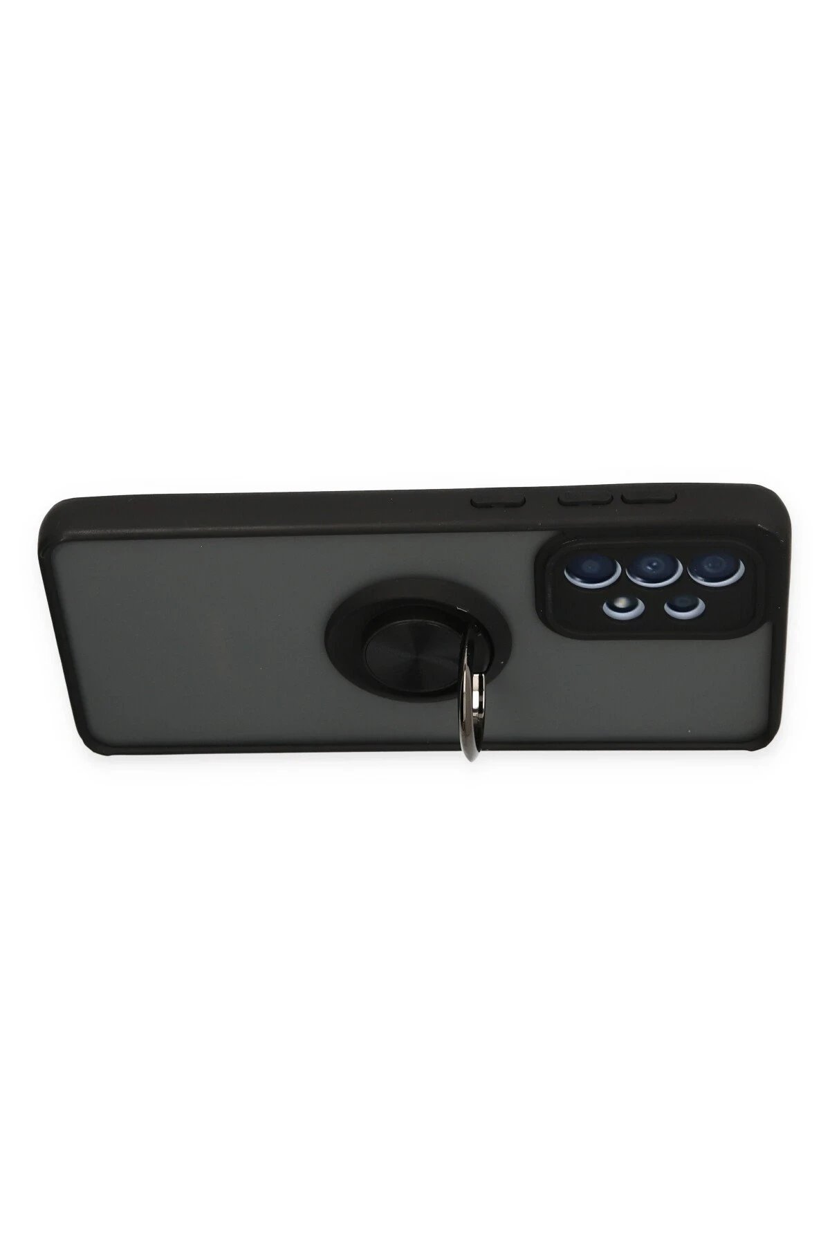 Newface Samsung Galaxy A33 5G Kılıf Montreal Yüzüklü Silikon Kapak - Siyah