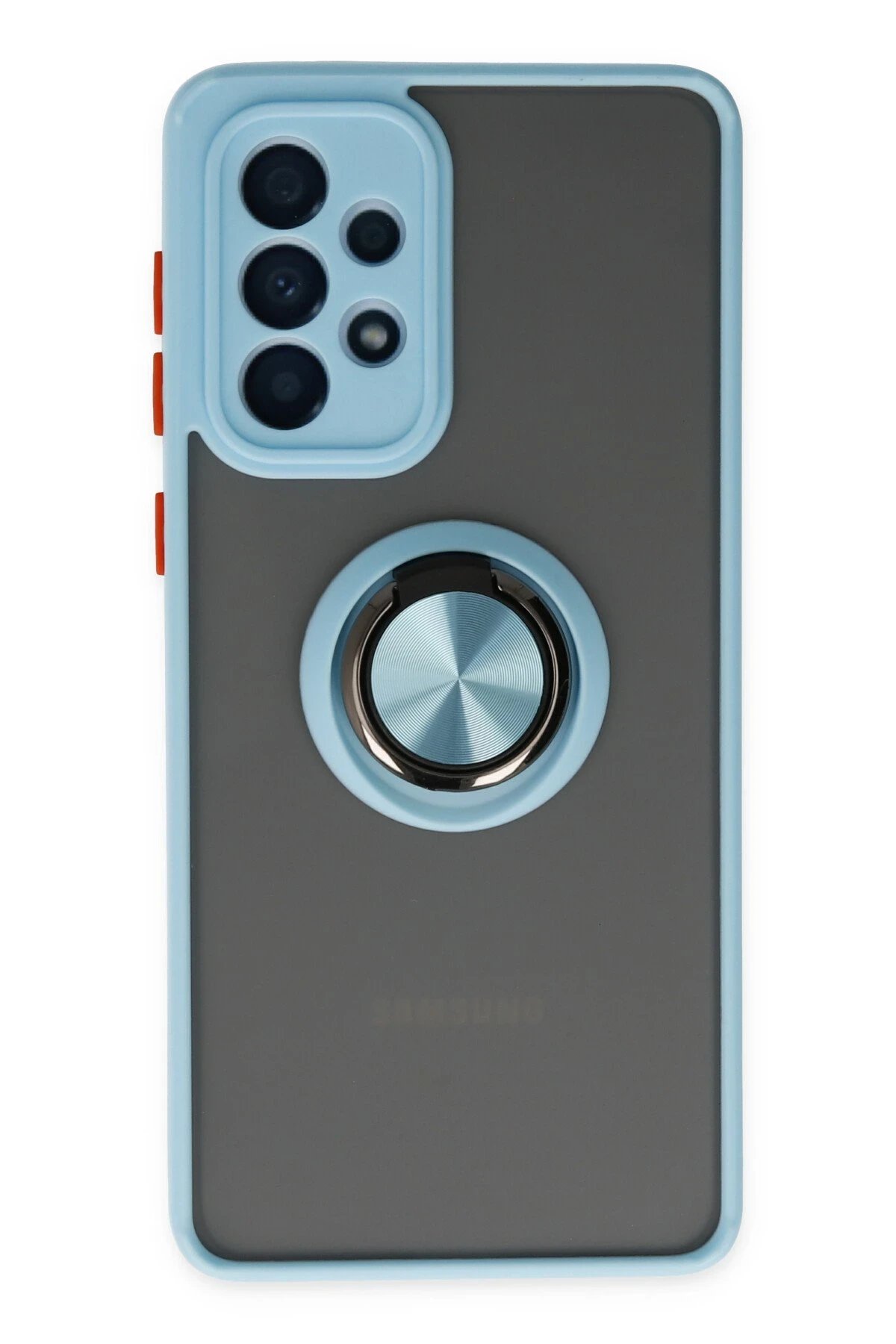 Newface Samsung Galaxy A33 5G Kılıf Montreal Yüzüklü Silikon Kapak - Buz Mavi