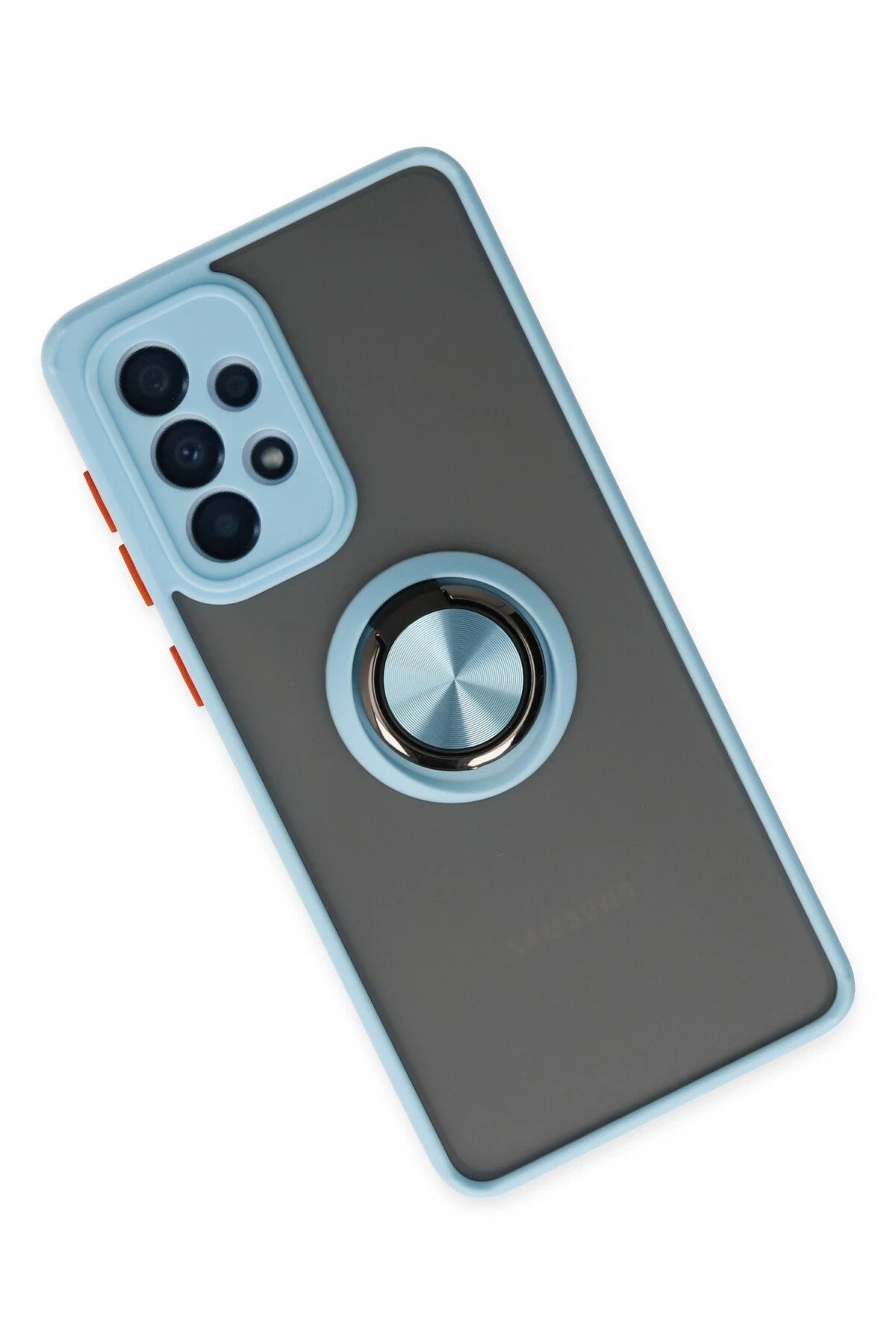 Newface Samsung Galaxy A33 5G Kılıf Montreal Yüzüklü Silikon Kapak - Buz Mavi