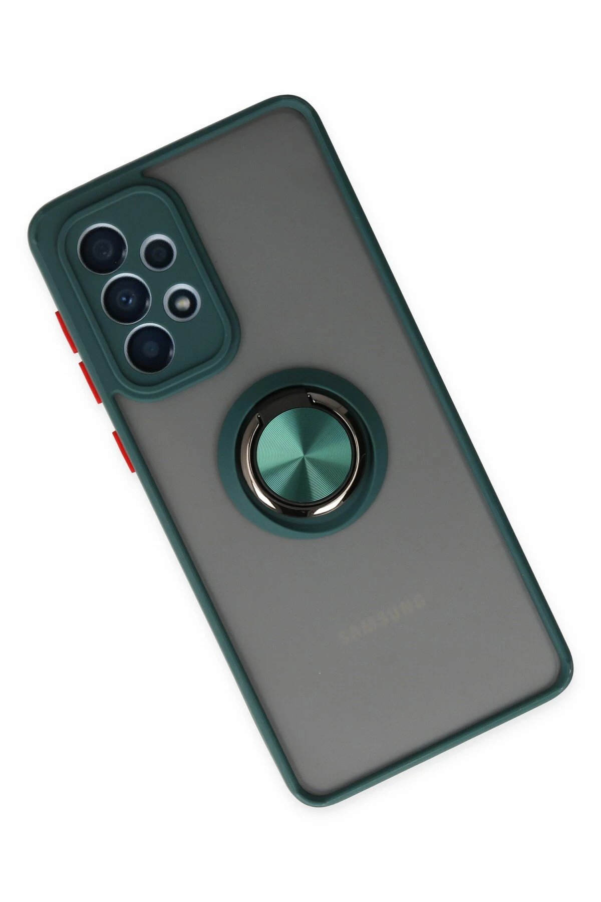 Newface Samsung Galaxy A33 5G Kılıf Montreal Yüzüklü Silikon Kapak - Yeşil