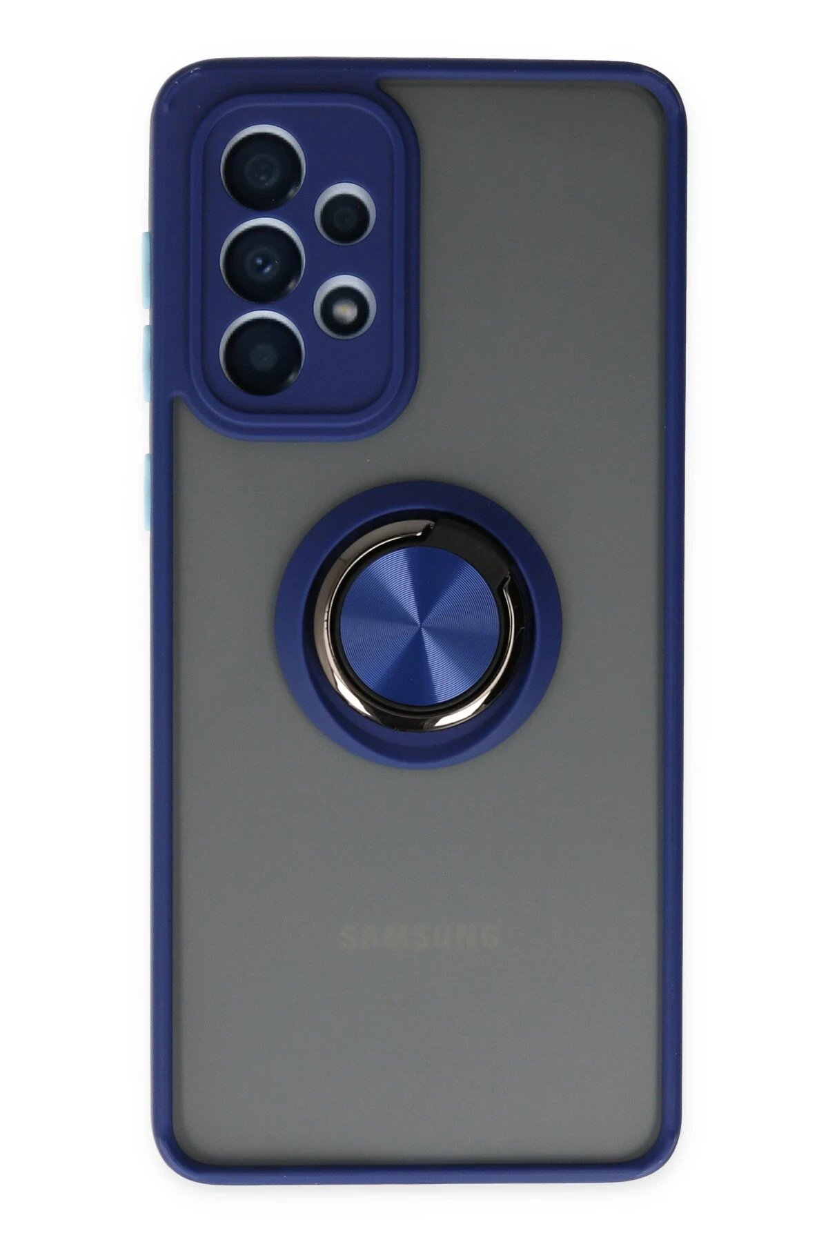 Newface Samsung Galaxy A33 5G Kılıf Montreal Yüzüklü Silikon Kapak - Lacivert