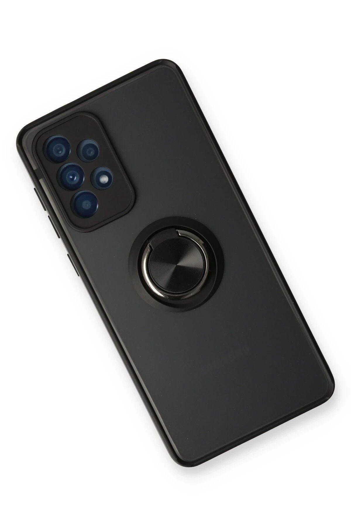 Newface Samsung Galaxy A53 5G Kılıf Montreal Yüzüklü Silikon Kapak - Siyah