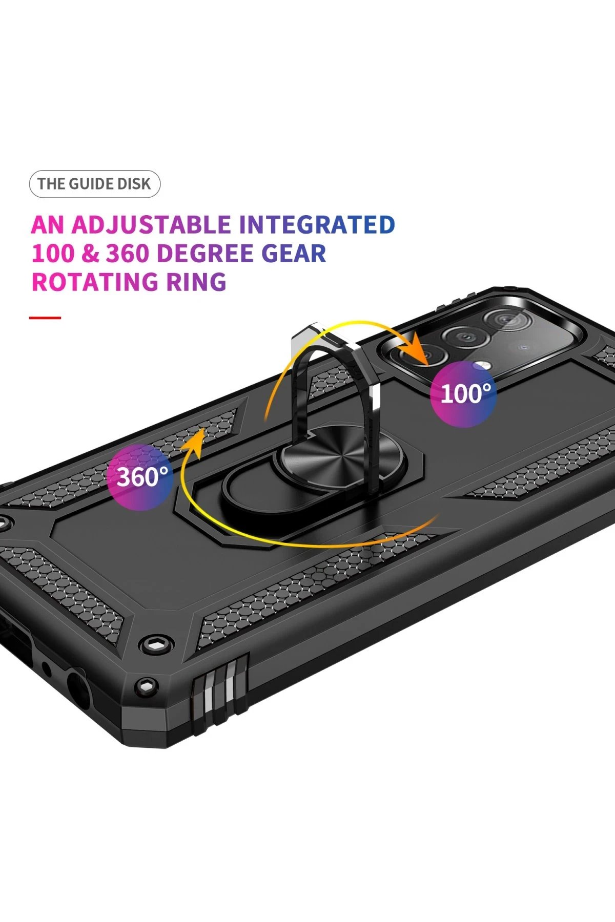 Newface Samsung Galaxy A13 4G Kılıf Sofya Yüzüklü Silikon Kapak - Siyah