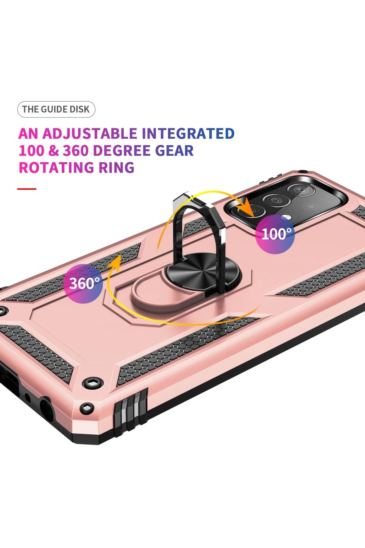 Newface Samsung Galaxy A23 4G Kılıf Sofya Yüzüklü Silikon Kapak - Rose