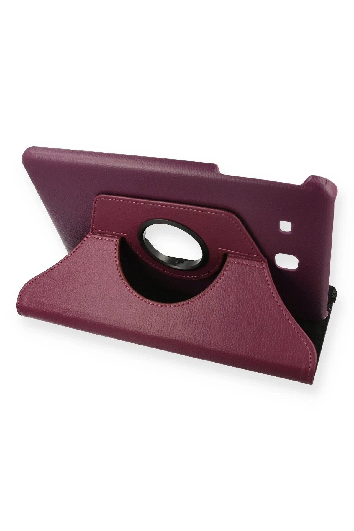 Newface Samsung Galaxy T560 Tab E 9.7 Kılıf 360 Tablet Deri Kılıf - Mürdüm