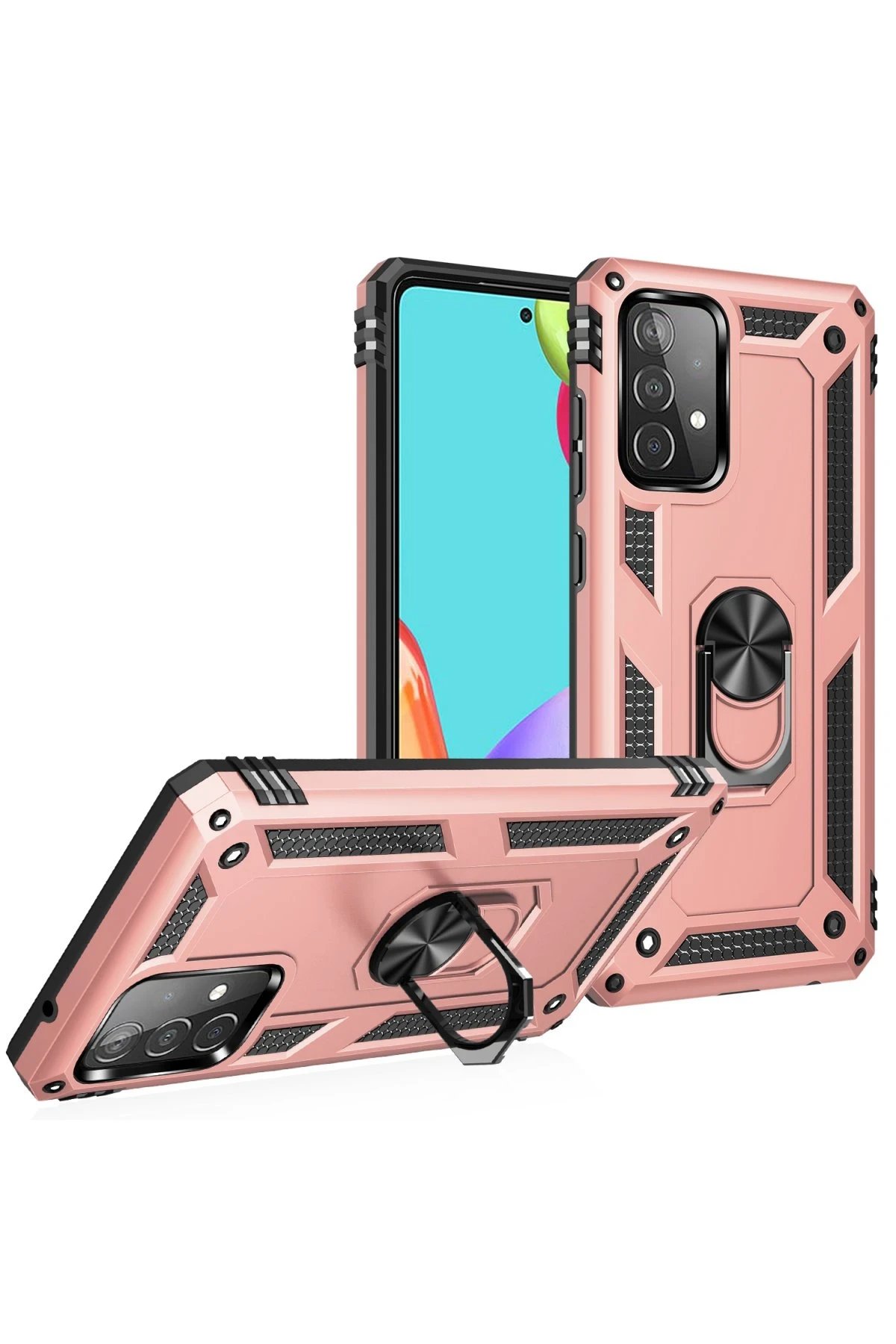 Newface Samsung Galaxy A53 5G Kılıf Sofya Yüzüklü Silikon Kapak - Rose