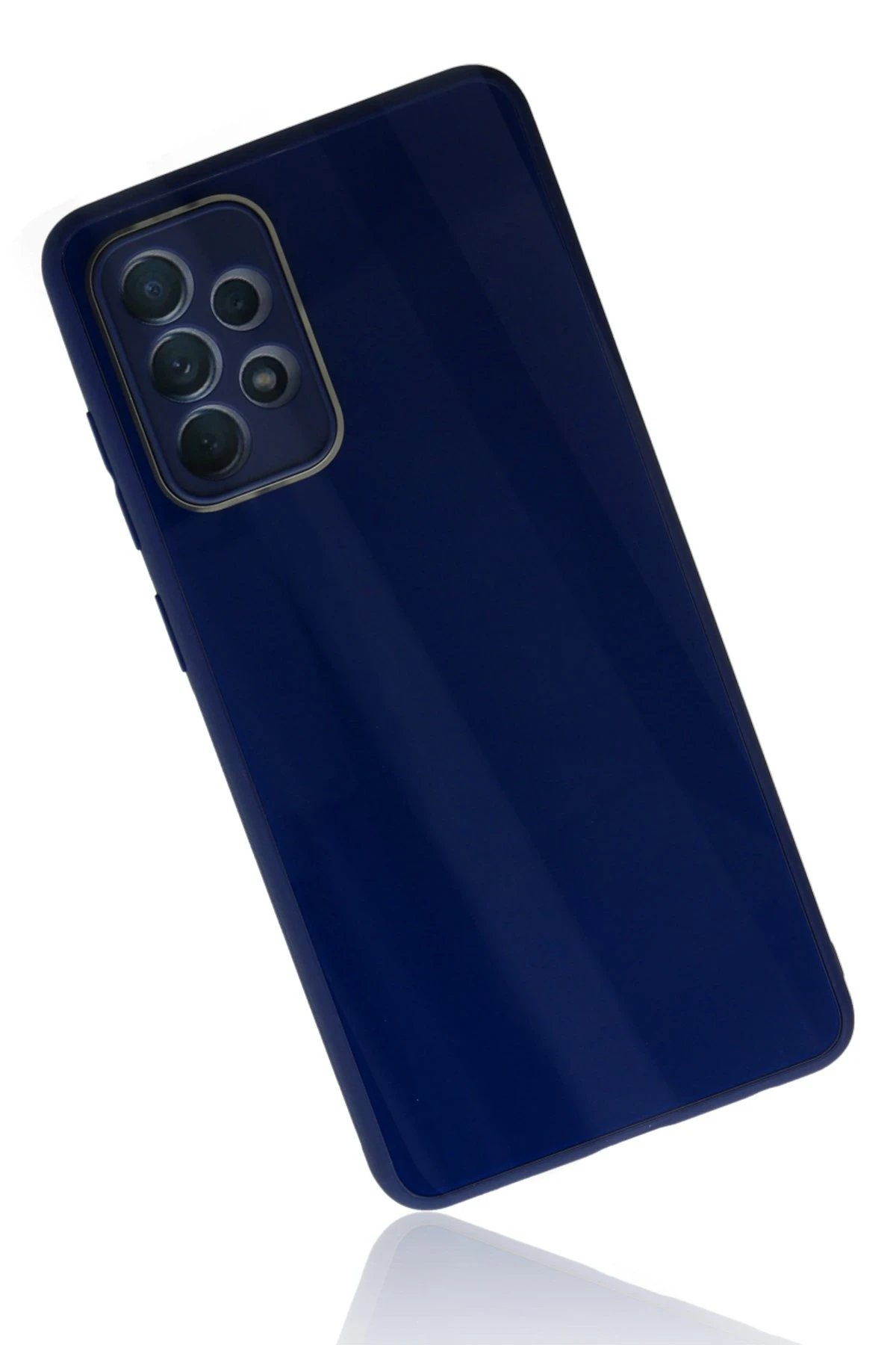 Newface Samsung Galaxy A53 5G Kılıf Glass Kapak - Lacivert