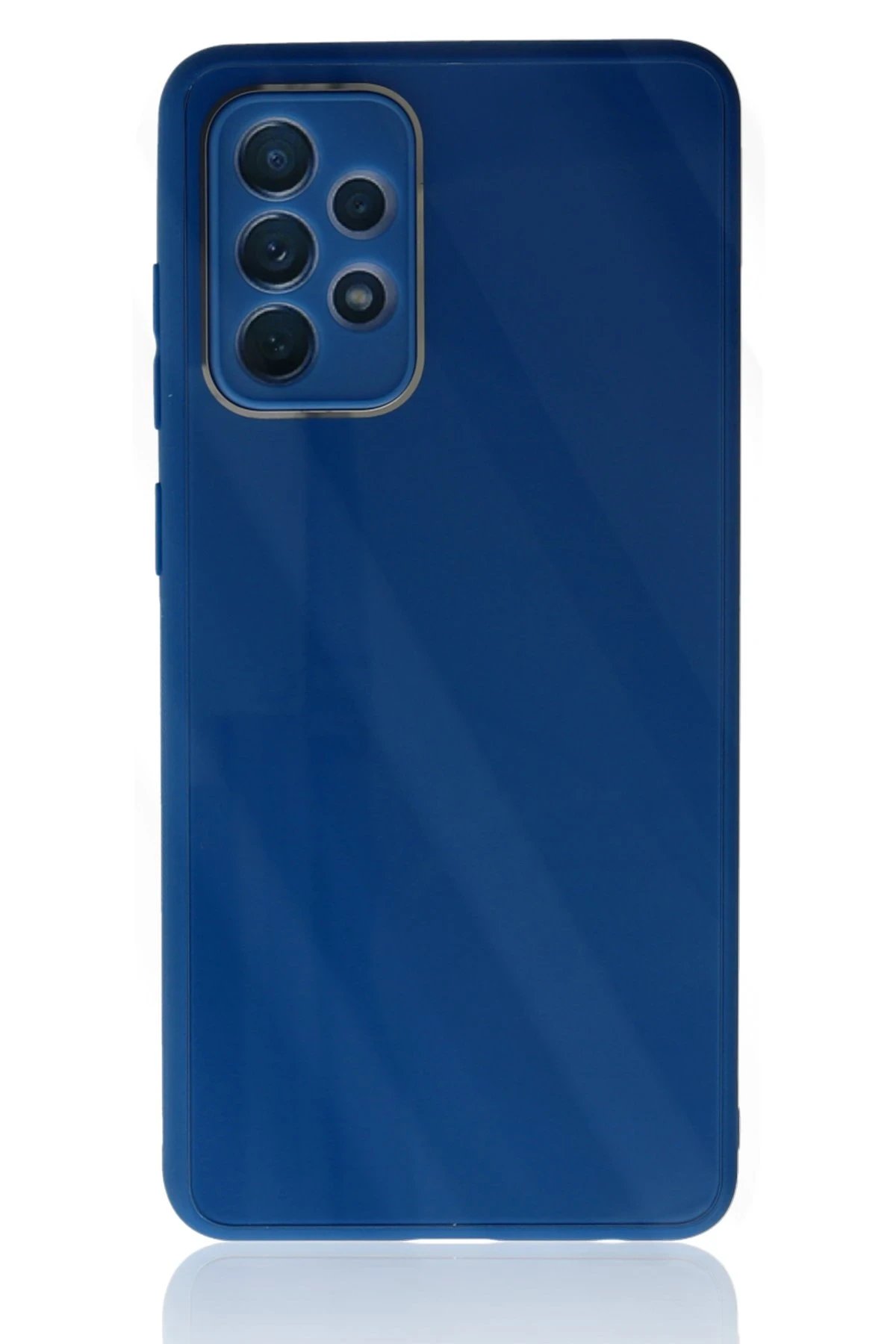 Newface Samsung Galaxy A53 5G Kılıf Glass Kapak - Mavi