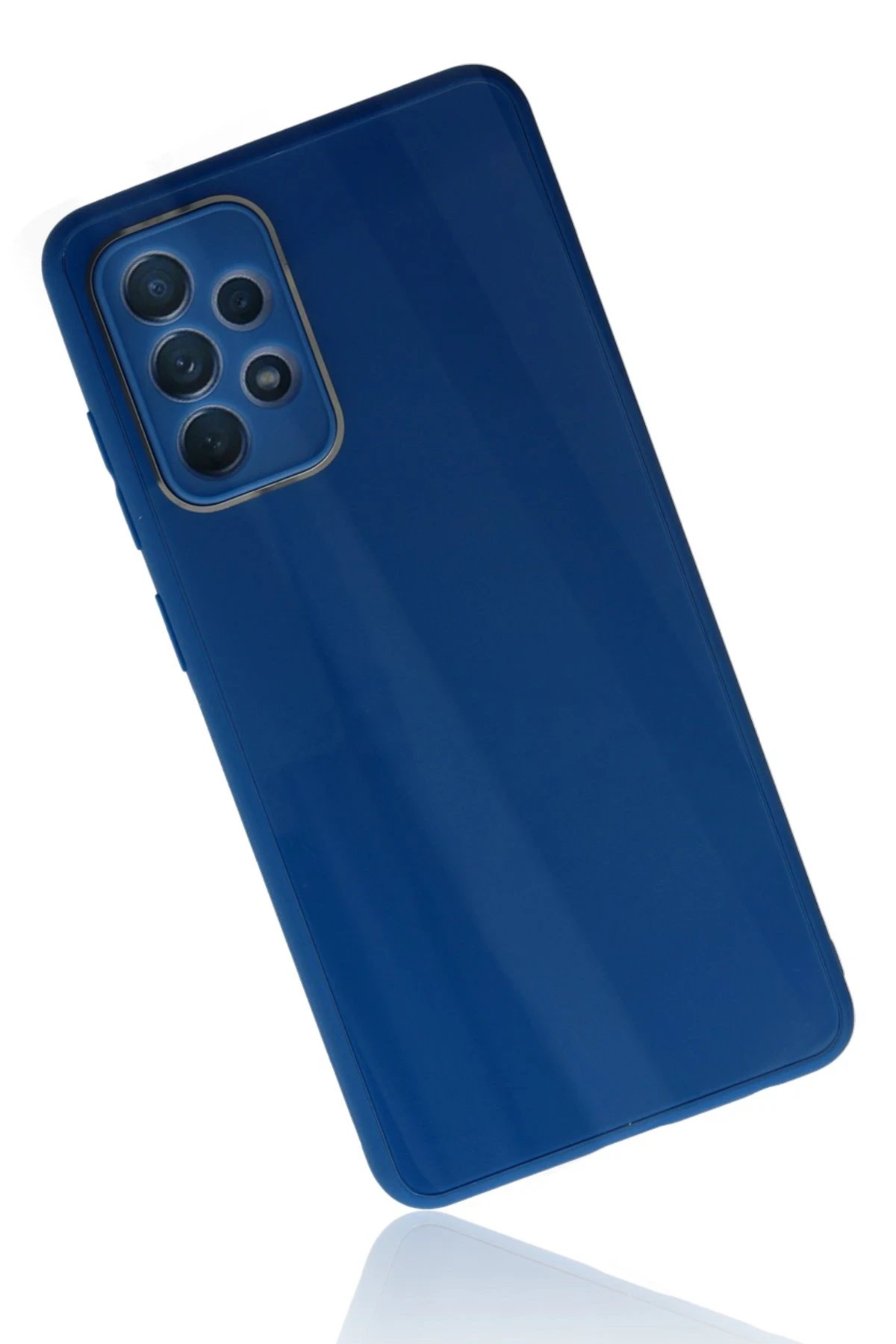 Newface Samsung Galaxy A53 5G Kılıf Glass Kapak - Mavi