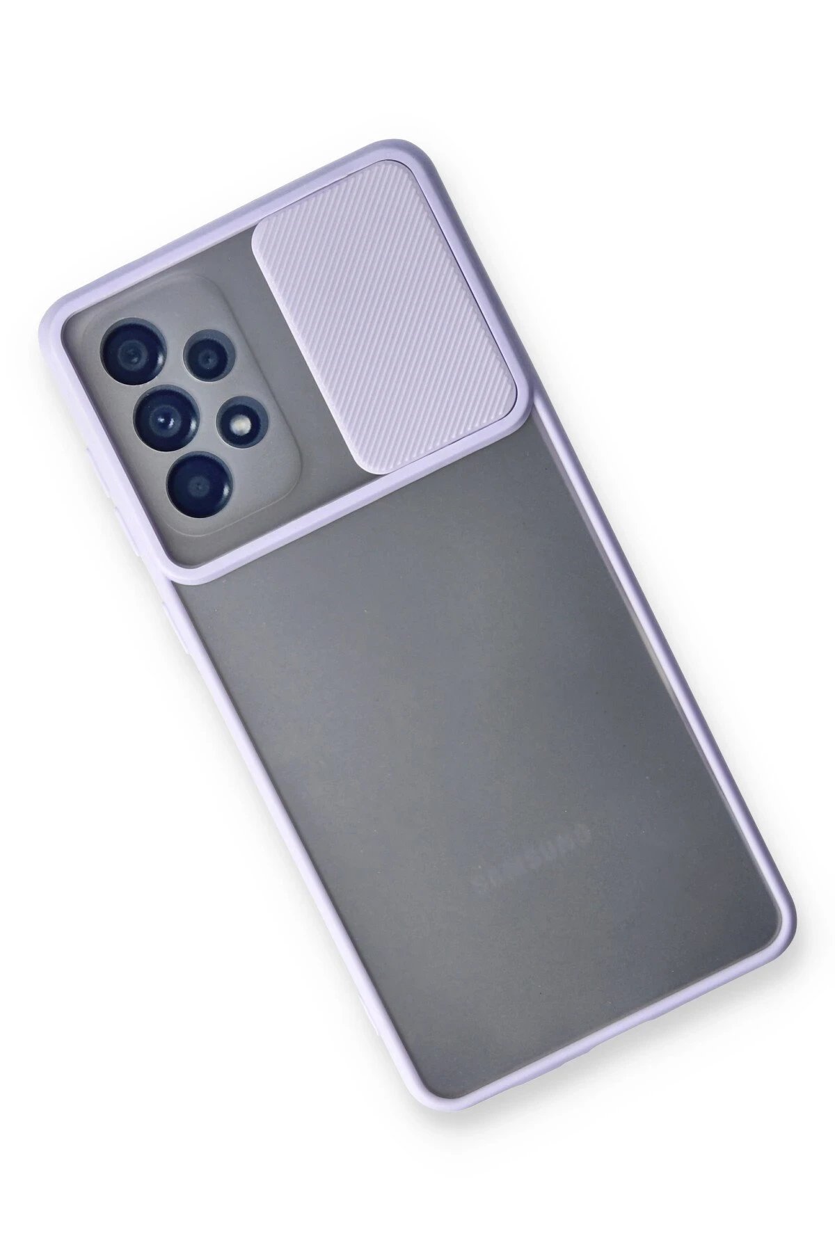 Newface Samsung Galaxy A53 5G Kılıf Palm Buzlu Kamera Sürgülü Silikon - Lila