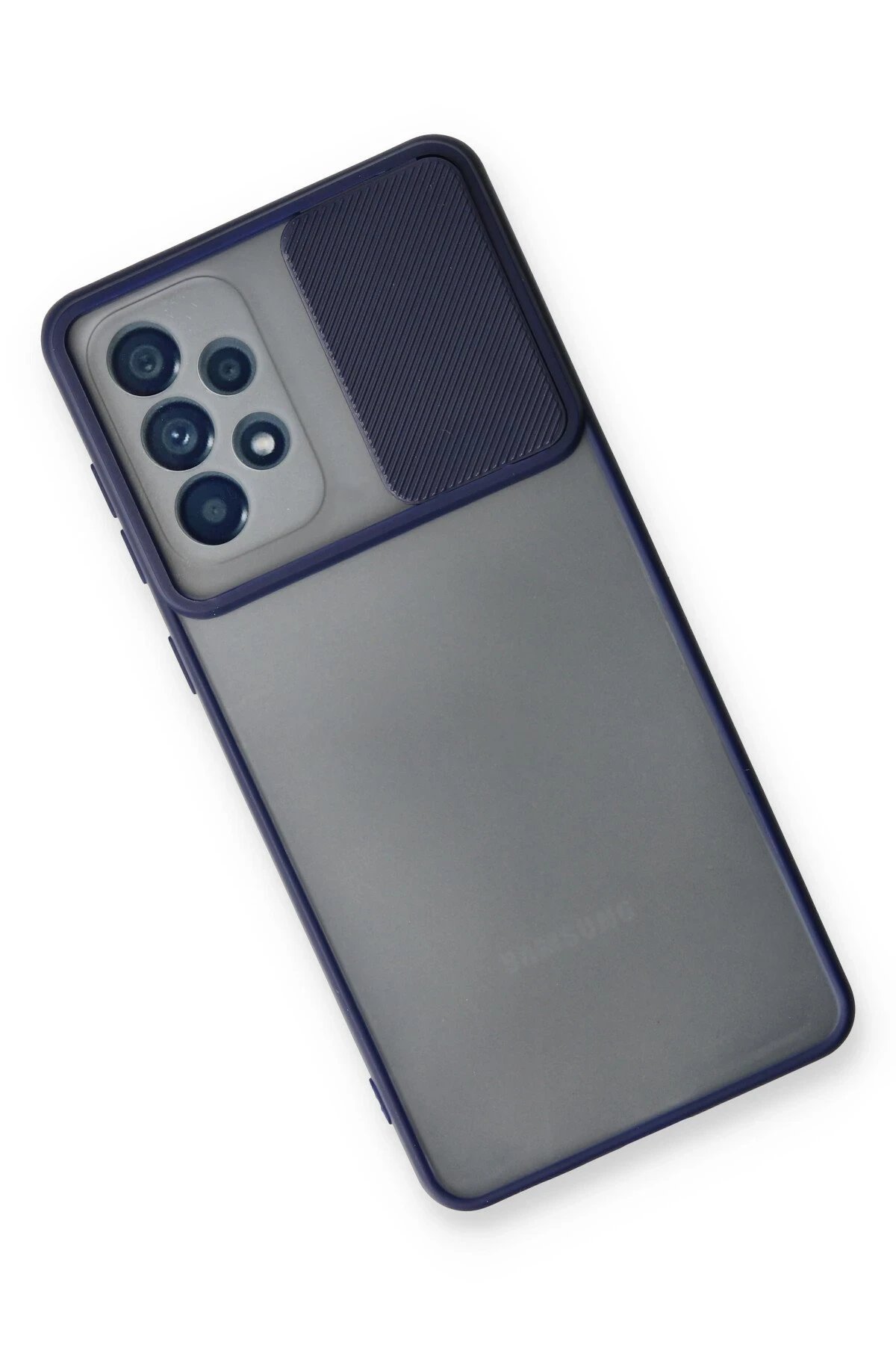 Newface Samsung Galaxy A53 5G Kılıf Palm Buzlu Kamera Sürgülü Silikon - Lacivert