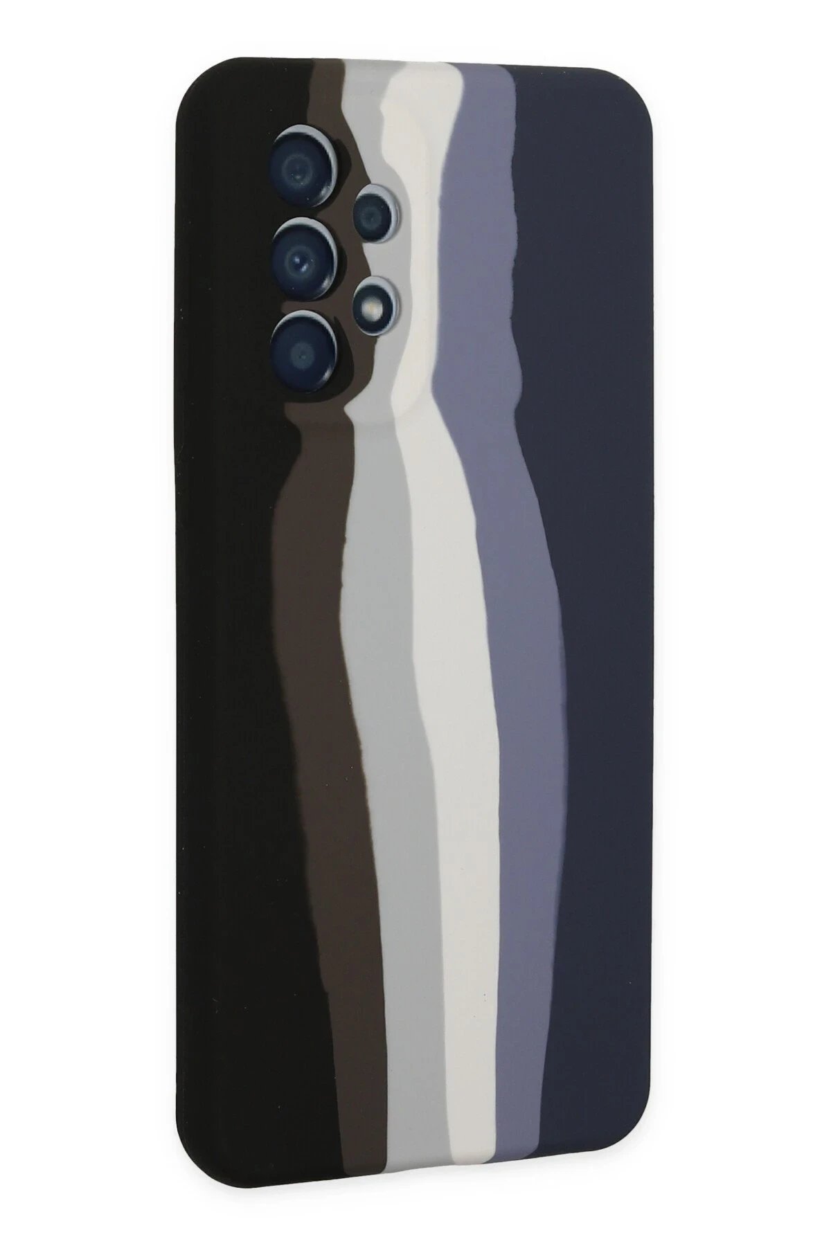 Newface Samsung Galaxy A53 5G Kılıf Ebruli Lansman Silikon - Siyah-Lacivert