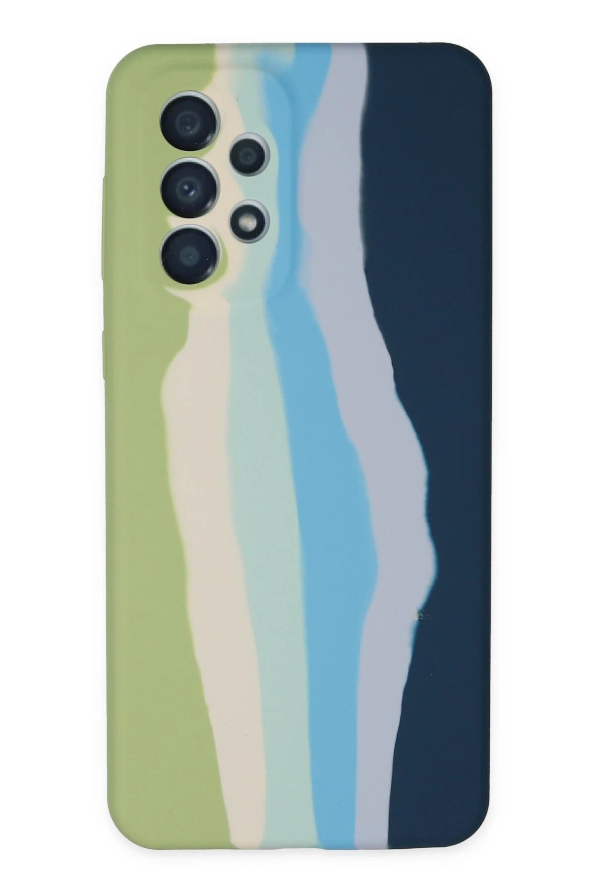 Newface Samsung Galaxy A53 5G Kılıf Ebruli Lansman Silikon - Yeşil-Koyu Yeşil