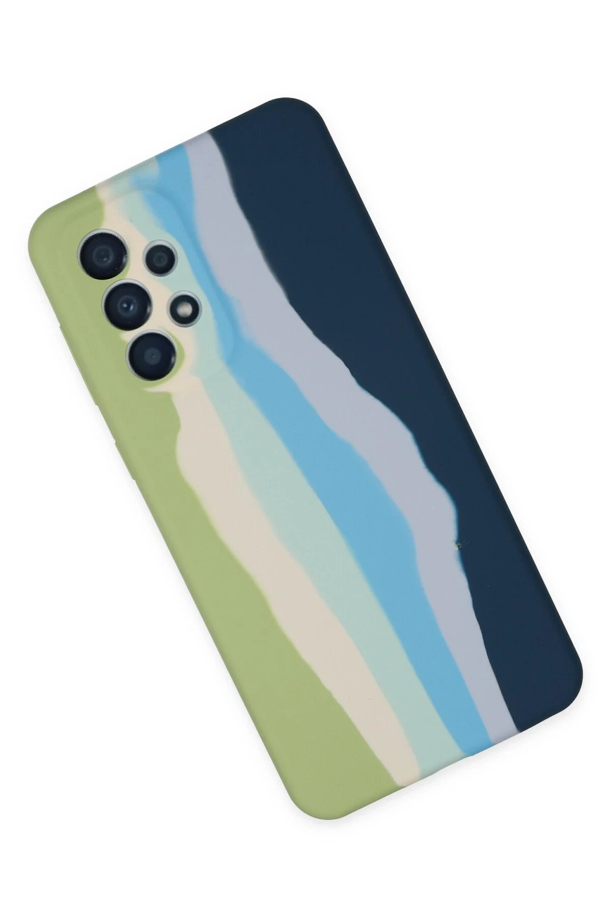 Newface Samsung Galaxy A53 5G Kılıf Ebruli Lansman Silikon - Yeşil-Koyu Yeşil