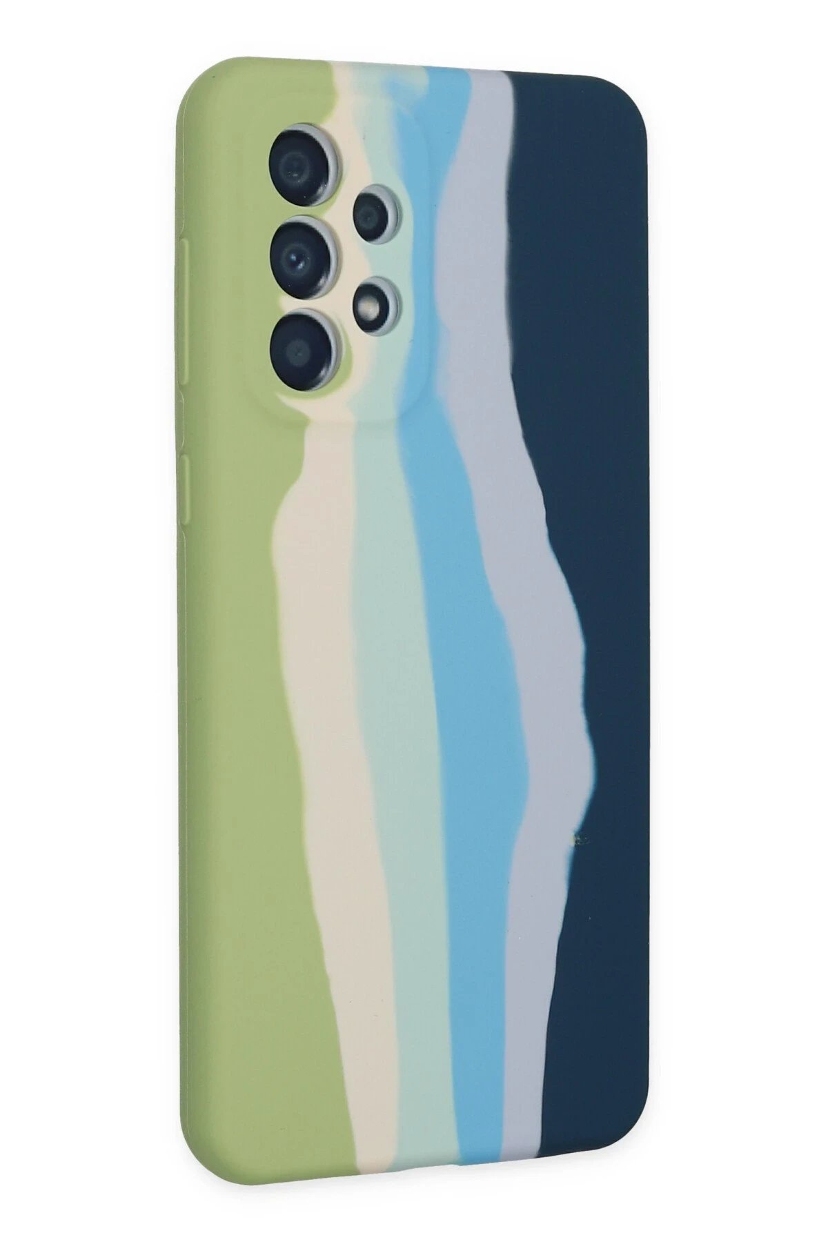 Newface Samsung Galaxy A53 5G Kılıf Ebruli Lansman Silikon - Yeşil-Koyu Yeşil