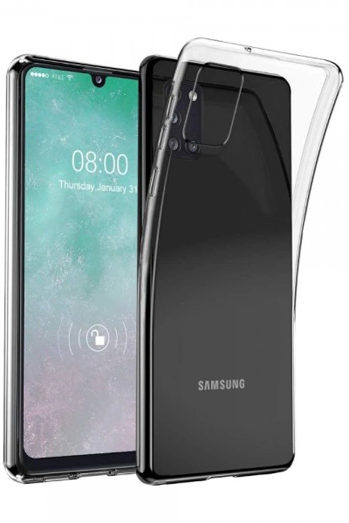 Newface Samsung Galaxy A31 Kılıf Lüx Şeffaf Silikon