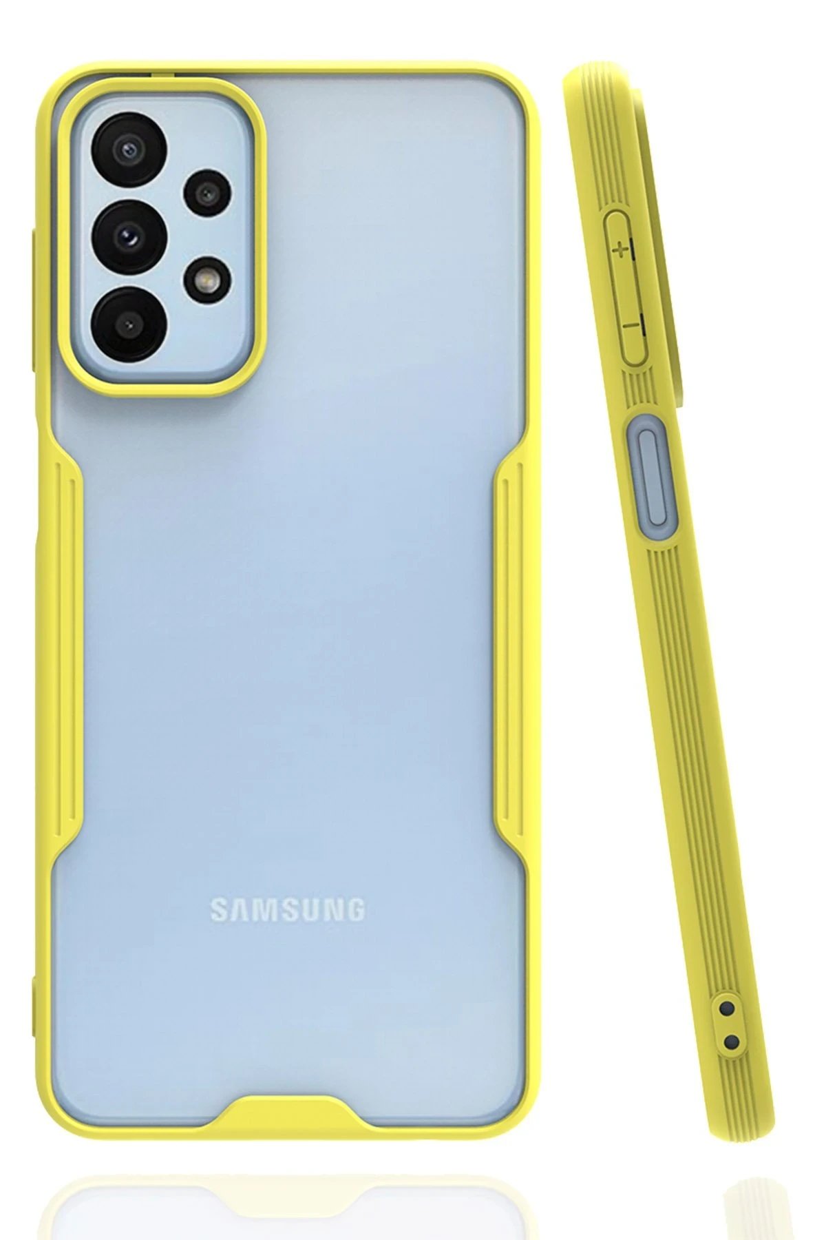 Newface Samsung Galaxy A23 4G Kılıf Platin Silikon - Sarı