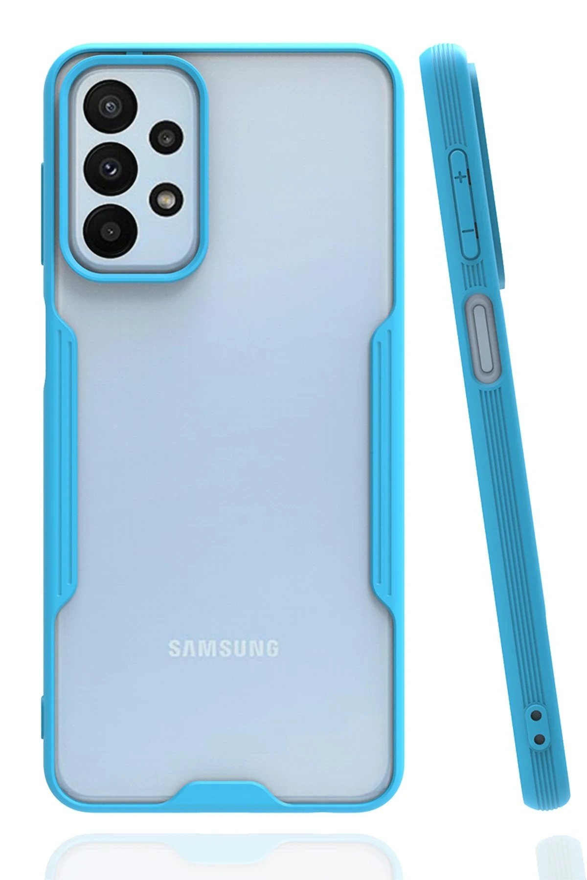 Newface Samsung Galaxy A23 4G Kılıf Platin Silikon - Mavi