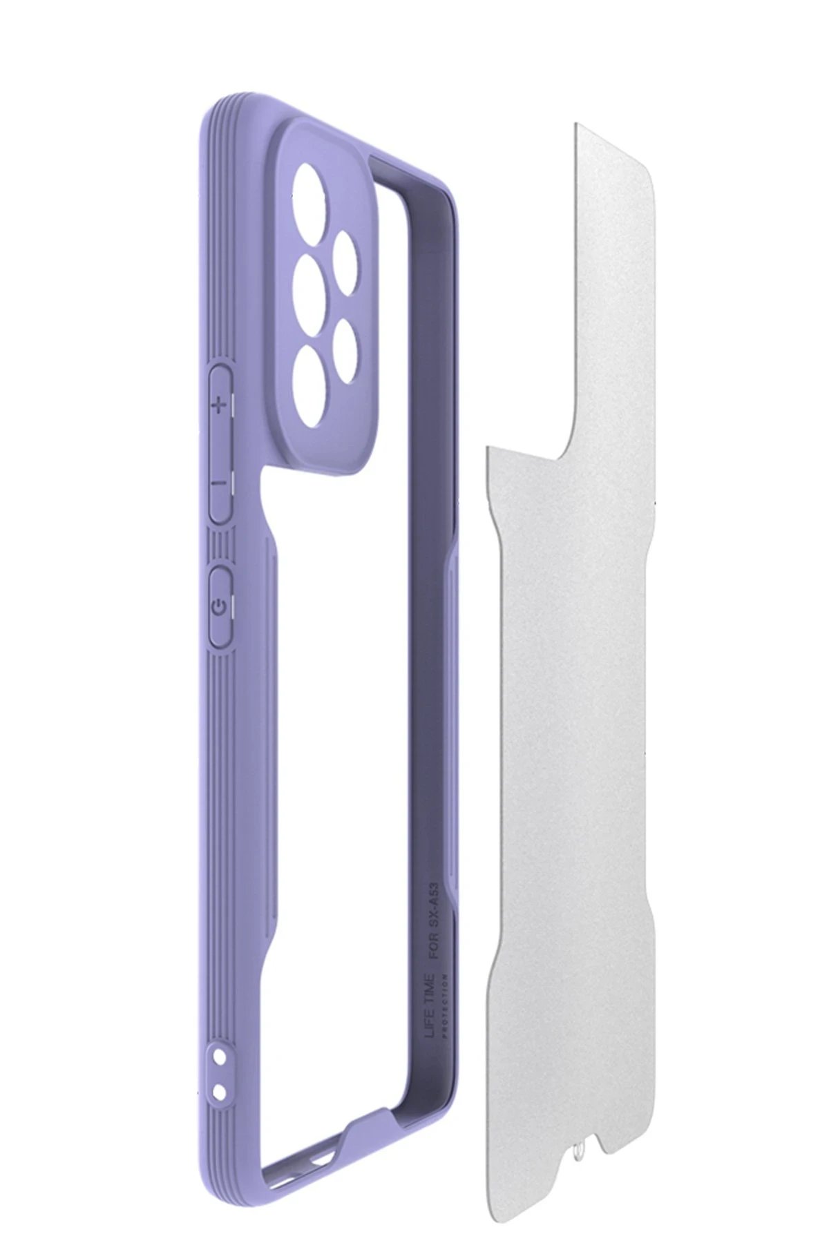 Newface Samsung Galaxy A53 5G Kılıf Platin Silikon - Mavi