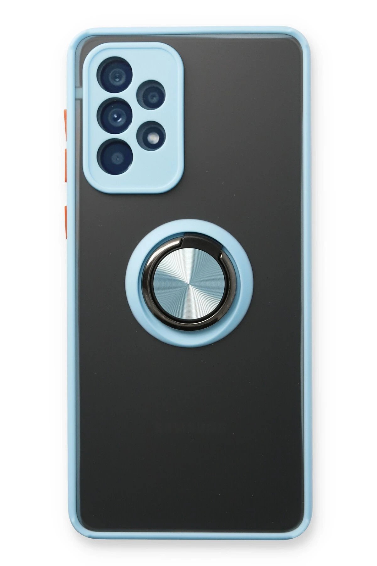 Newface Samsung Galaxy A73 5G Kılıf Montreal Yüzüklü Silikon Kapak - Buz Mavi