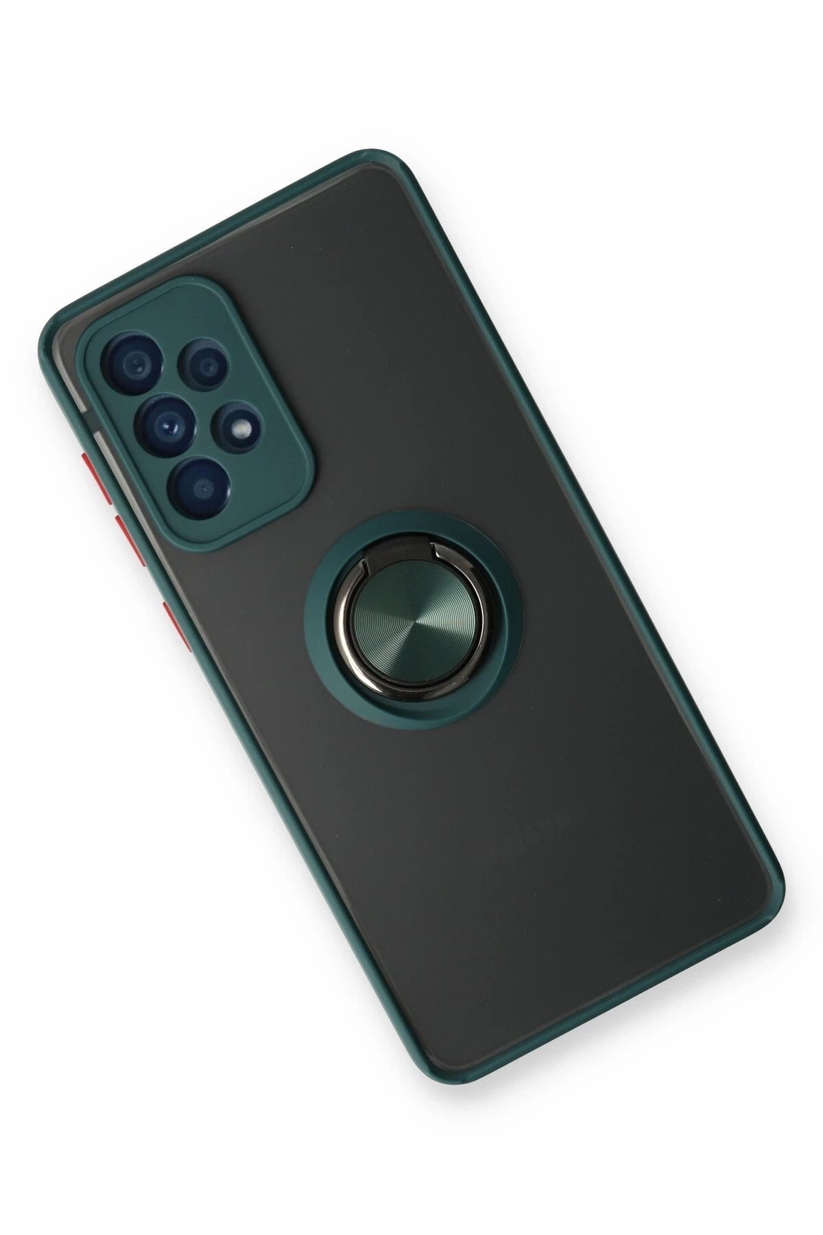 Newface Samsung Galaxy A73 5G Kılıf Montreal Yüzüklü Silikon Kapak - Yeşil