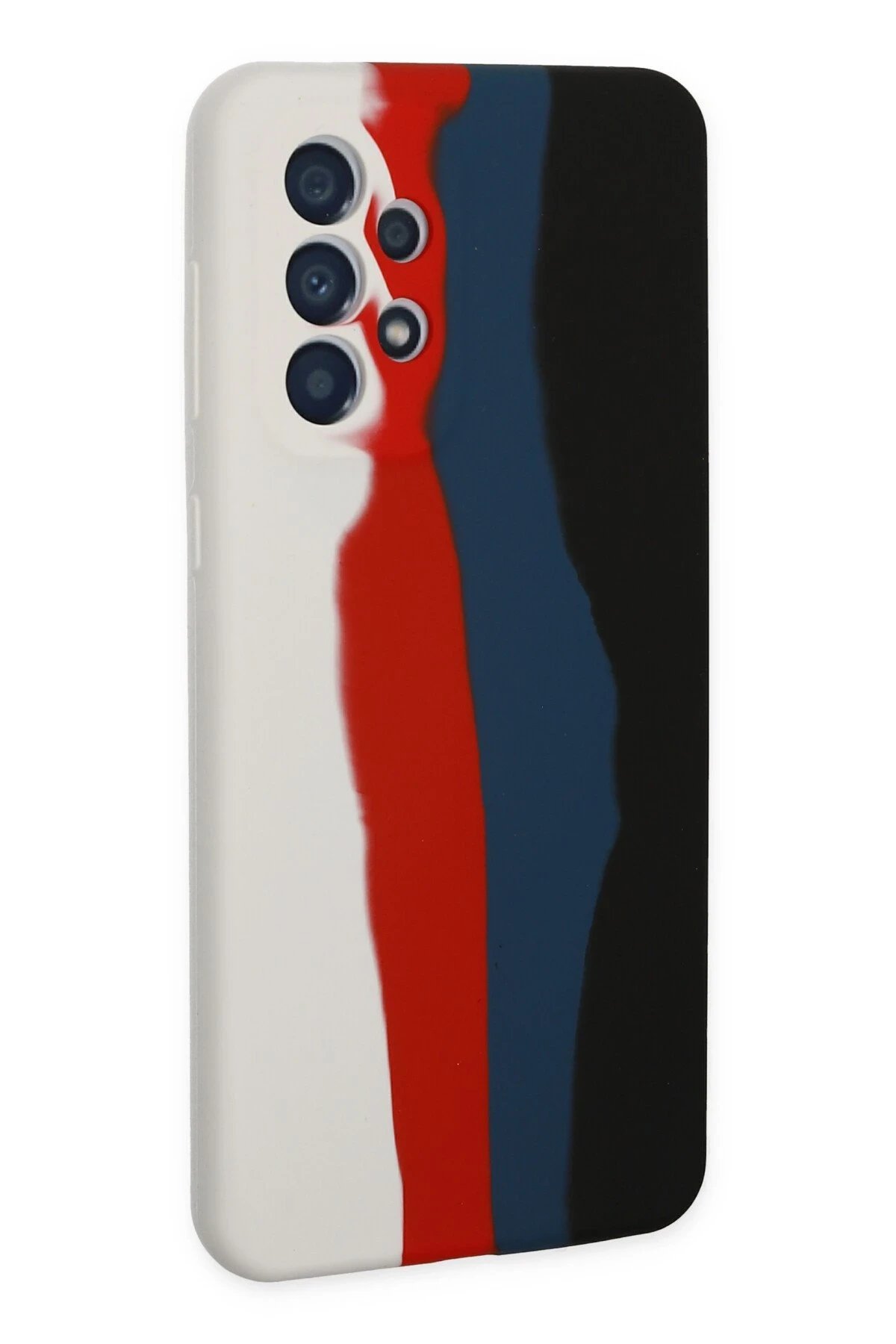 Newface Samsung Galaxy A73 5G Kılıf Ebruli Lansman Silikon - Beyaz-Siyah