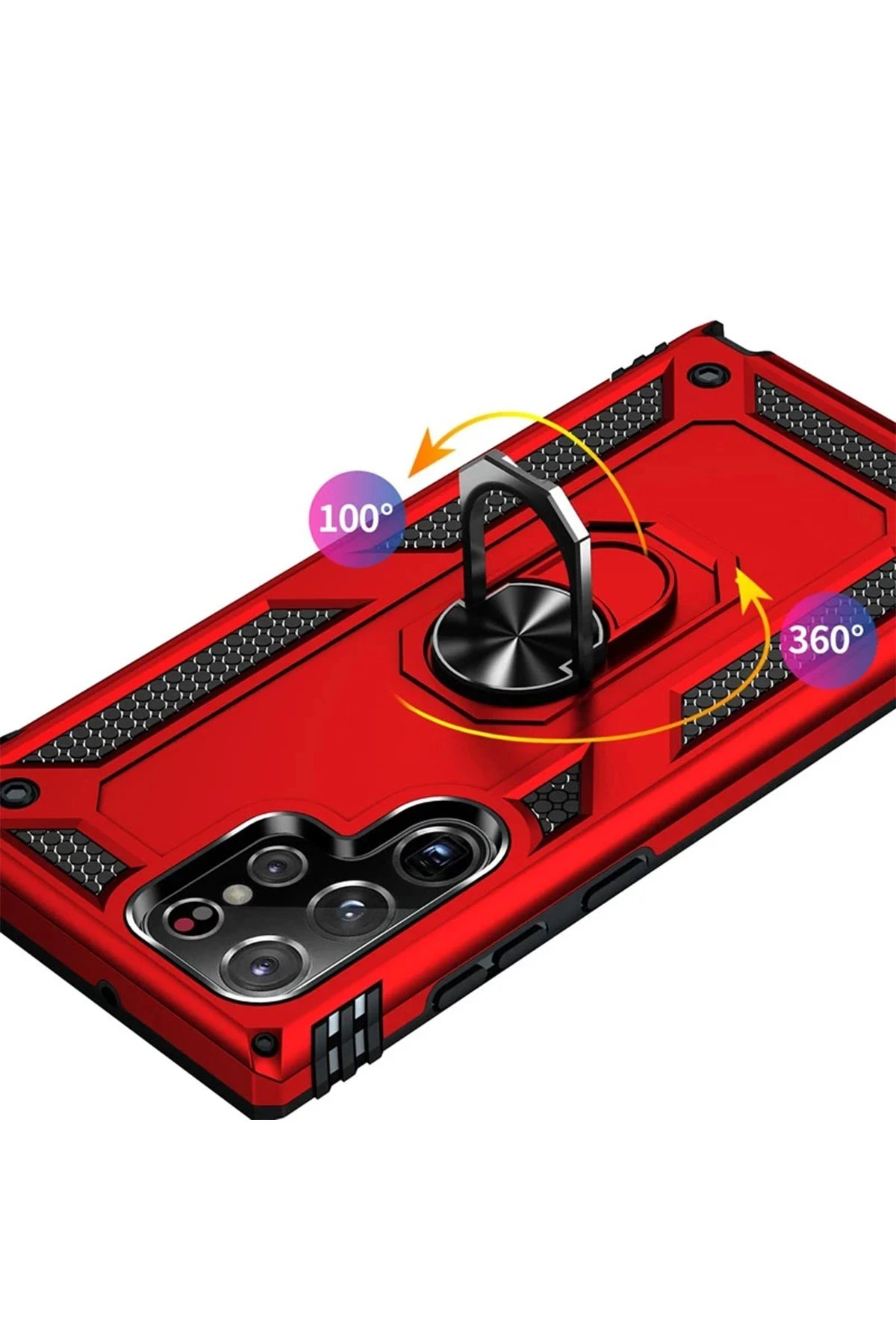 Newface Samsung Galaxy S21 Ultra Kılıf Sofya Yüzüklü Silikon Kapak - Gümüş