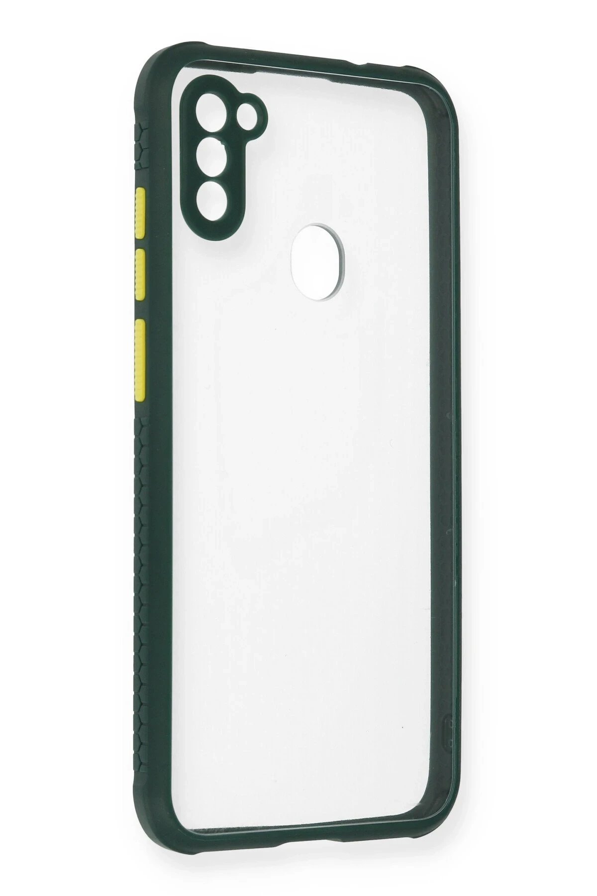 Newface Samsung Galaxy A11 Kılıf Miami Şeffaf Silikon - Koyu Yeşil