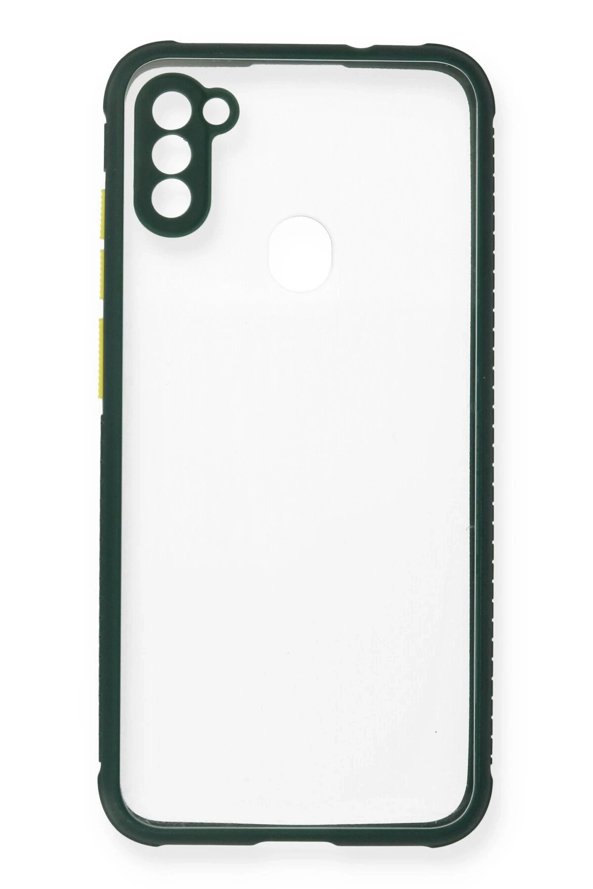 Newface Samsung Galaxy A11 Kılıf Miami Şeffaf Silikon - Koyu Yeşil