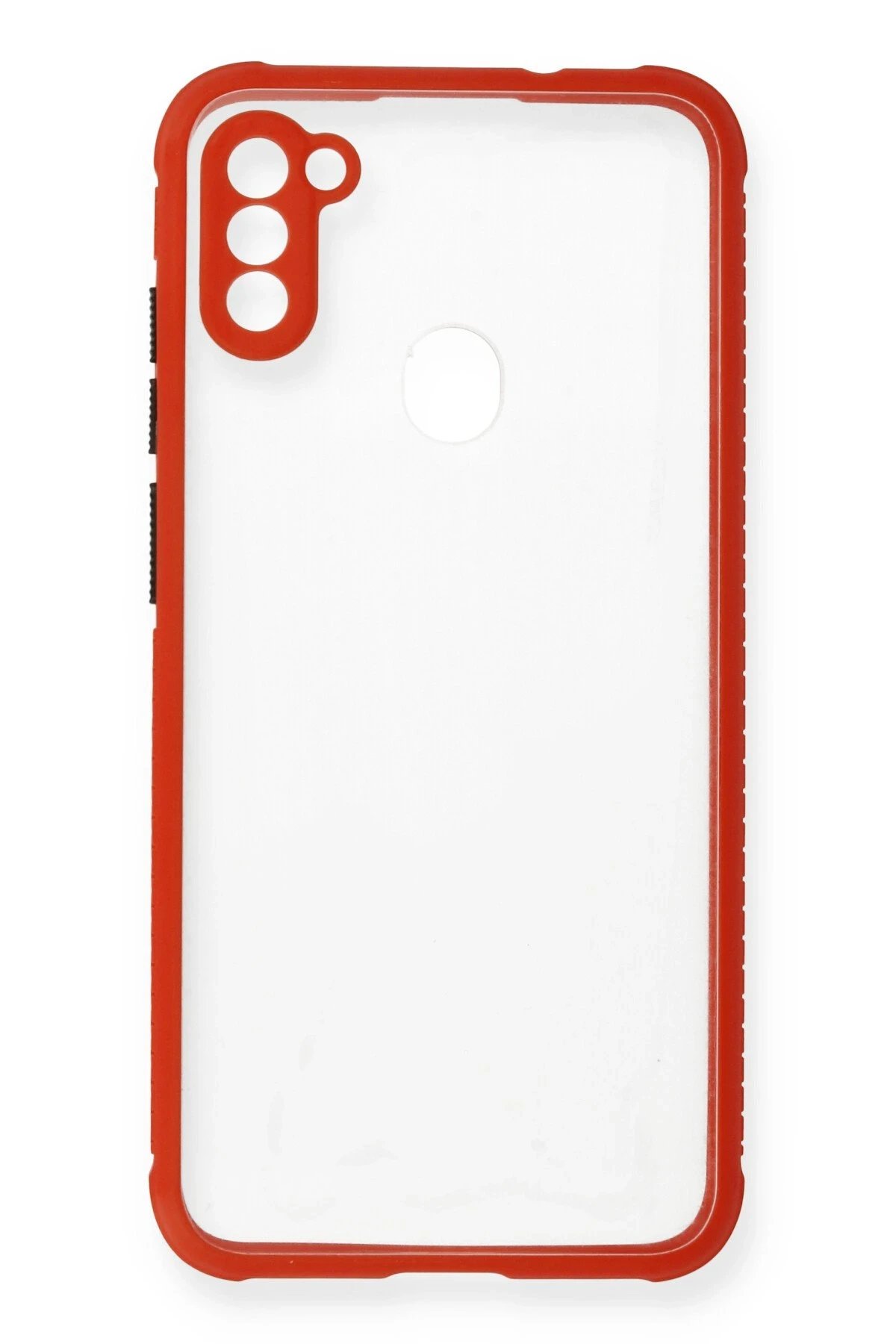 Newface Samsung Galaxy A11 Kılıf Miami Şeffaf Silikon - Kırmızı